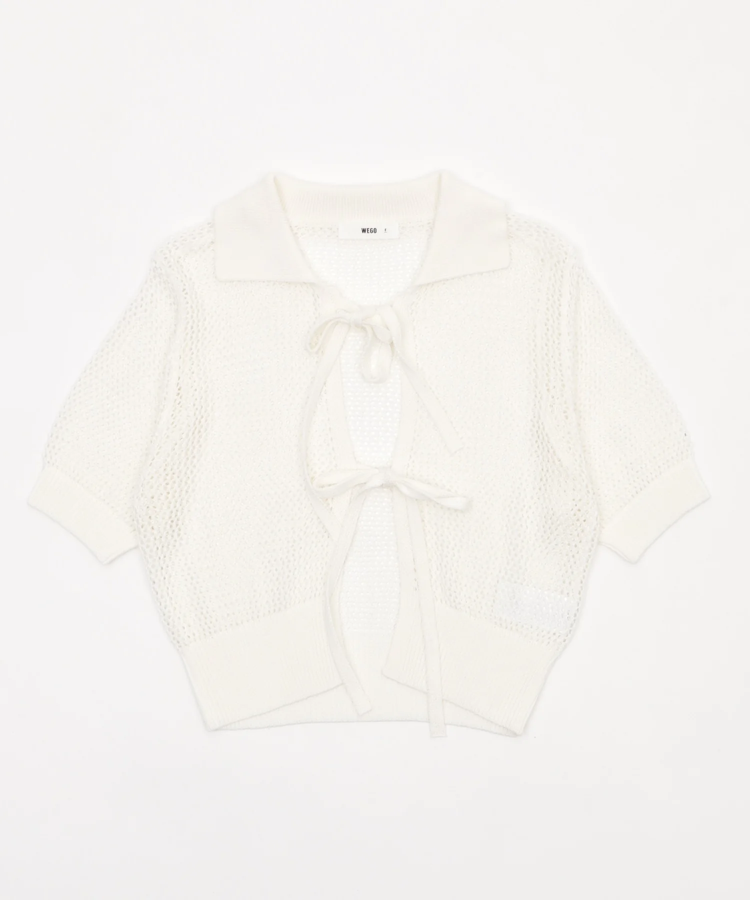 襟付きリボンメッシュショートカーデ - Image 26