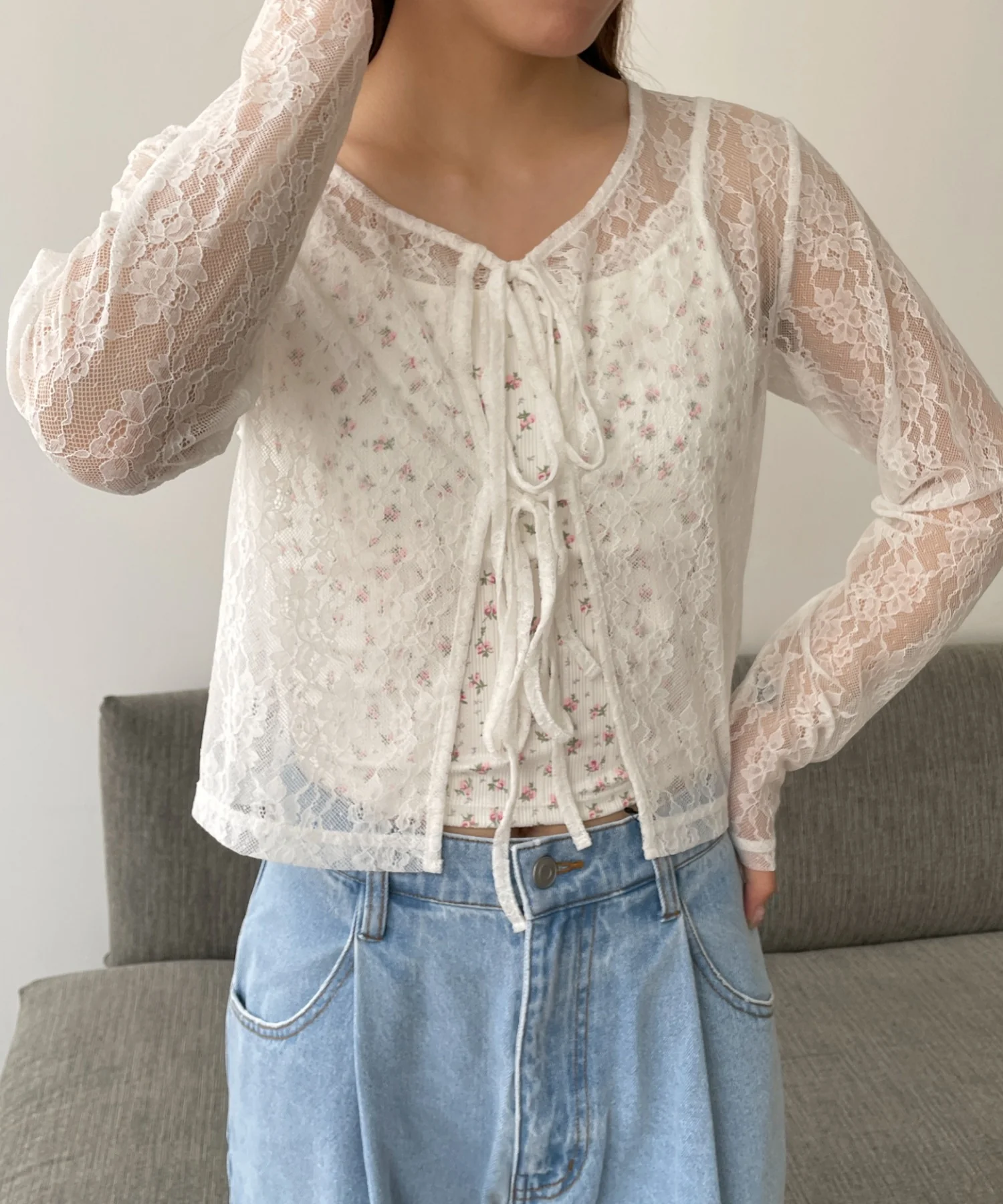 花柄レースカップインキャミ - Image 10