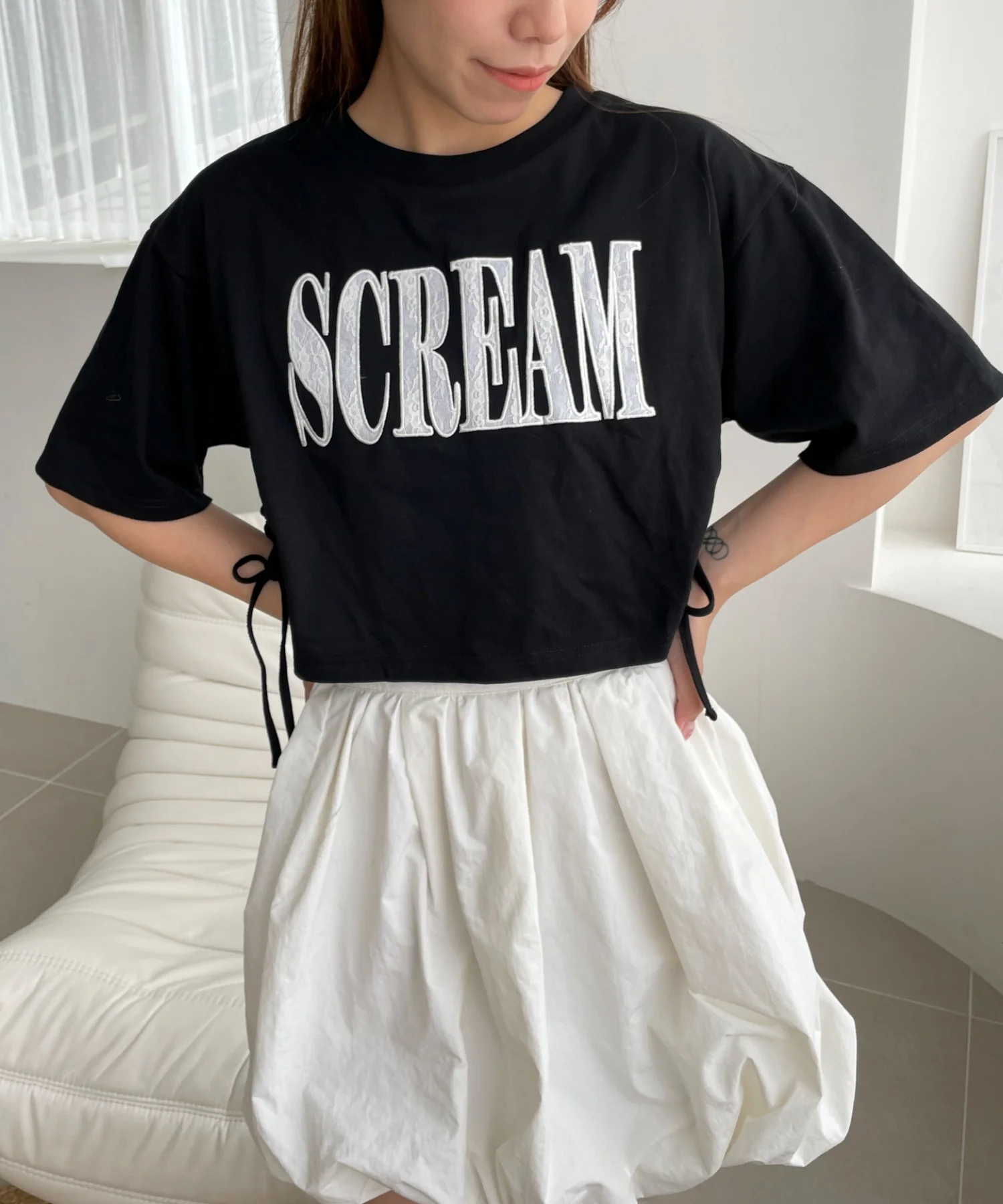 ロゴレースドロストショートT - Image 2