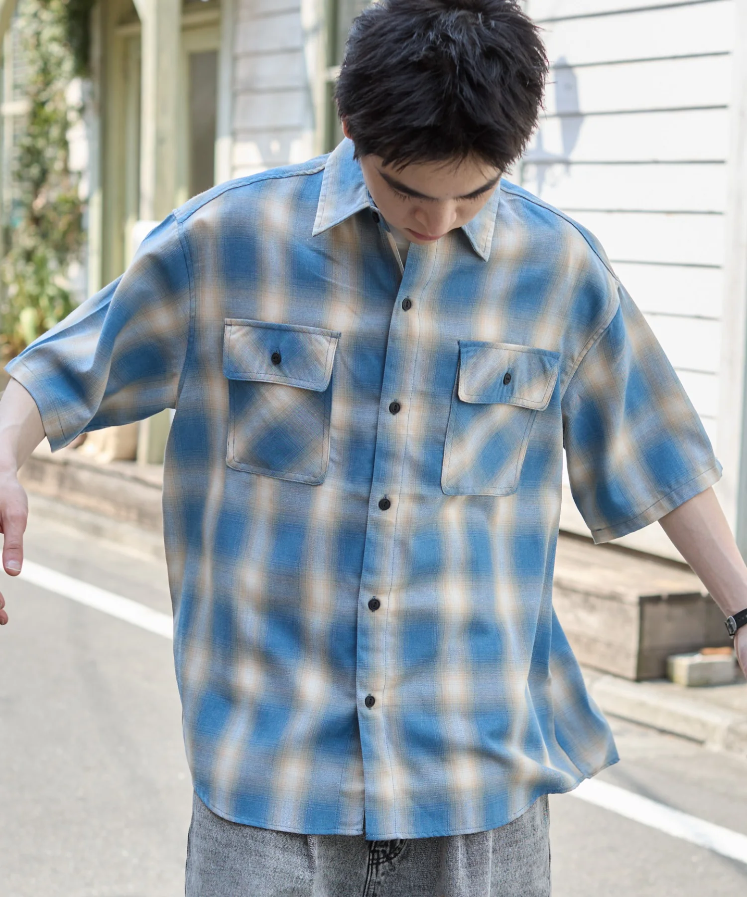 オンブレチェックシャツ（SS） - Image 5