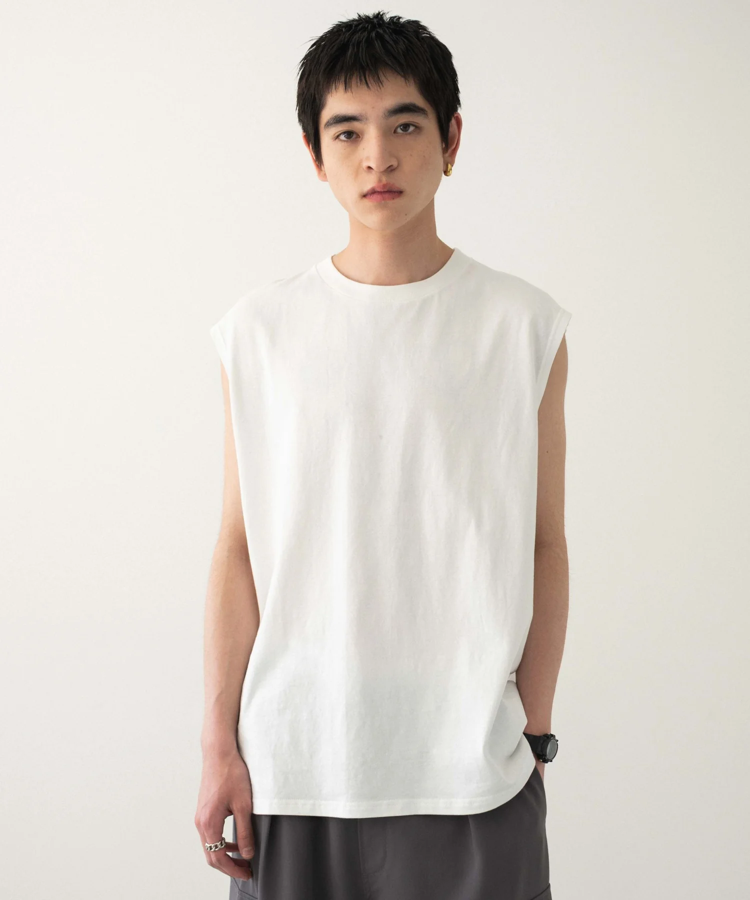 スリーブレスコットンT - Image 11