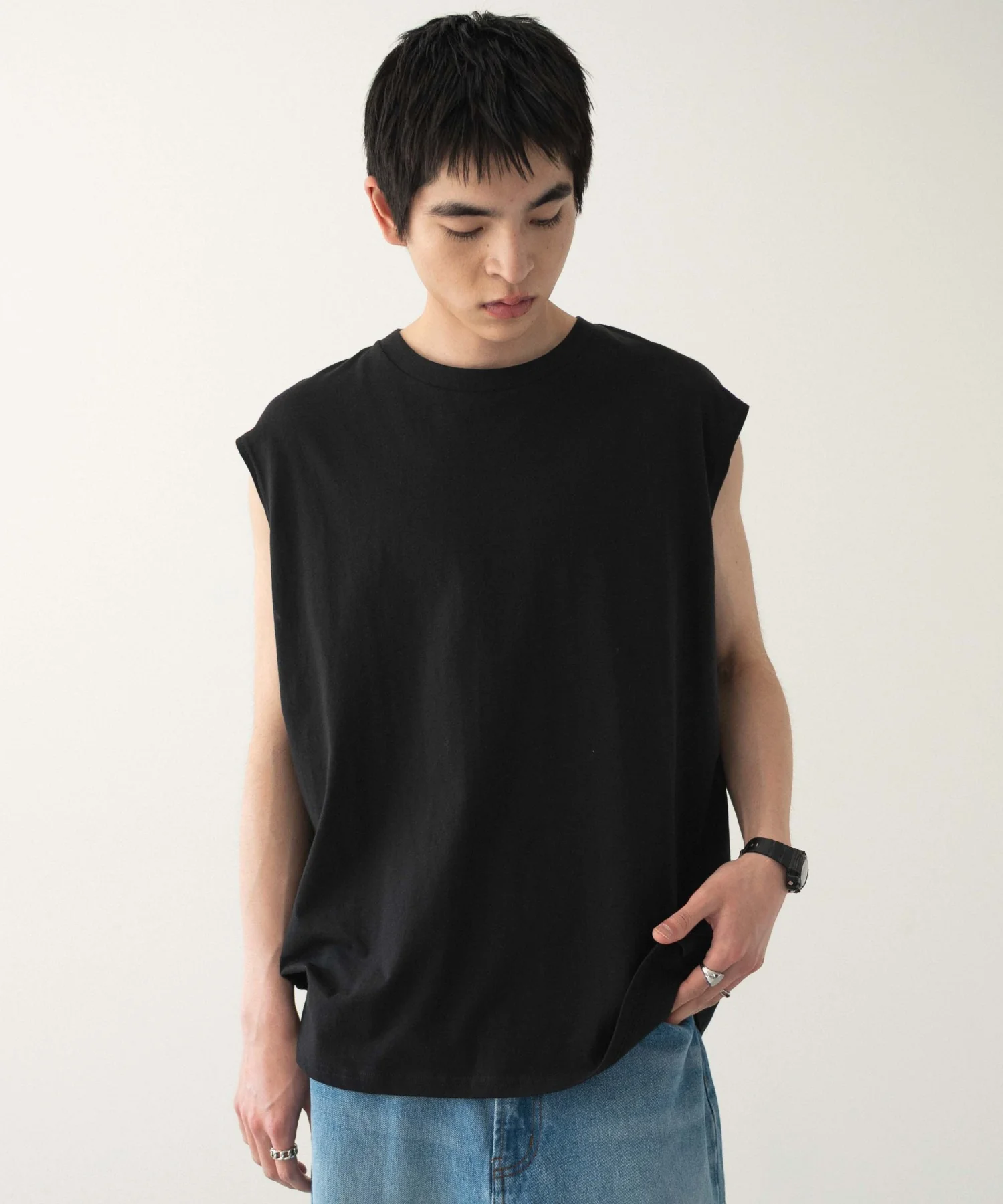 スリーブレスコットンT - Image 23