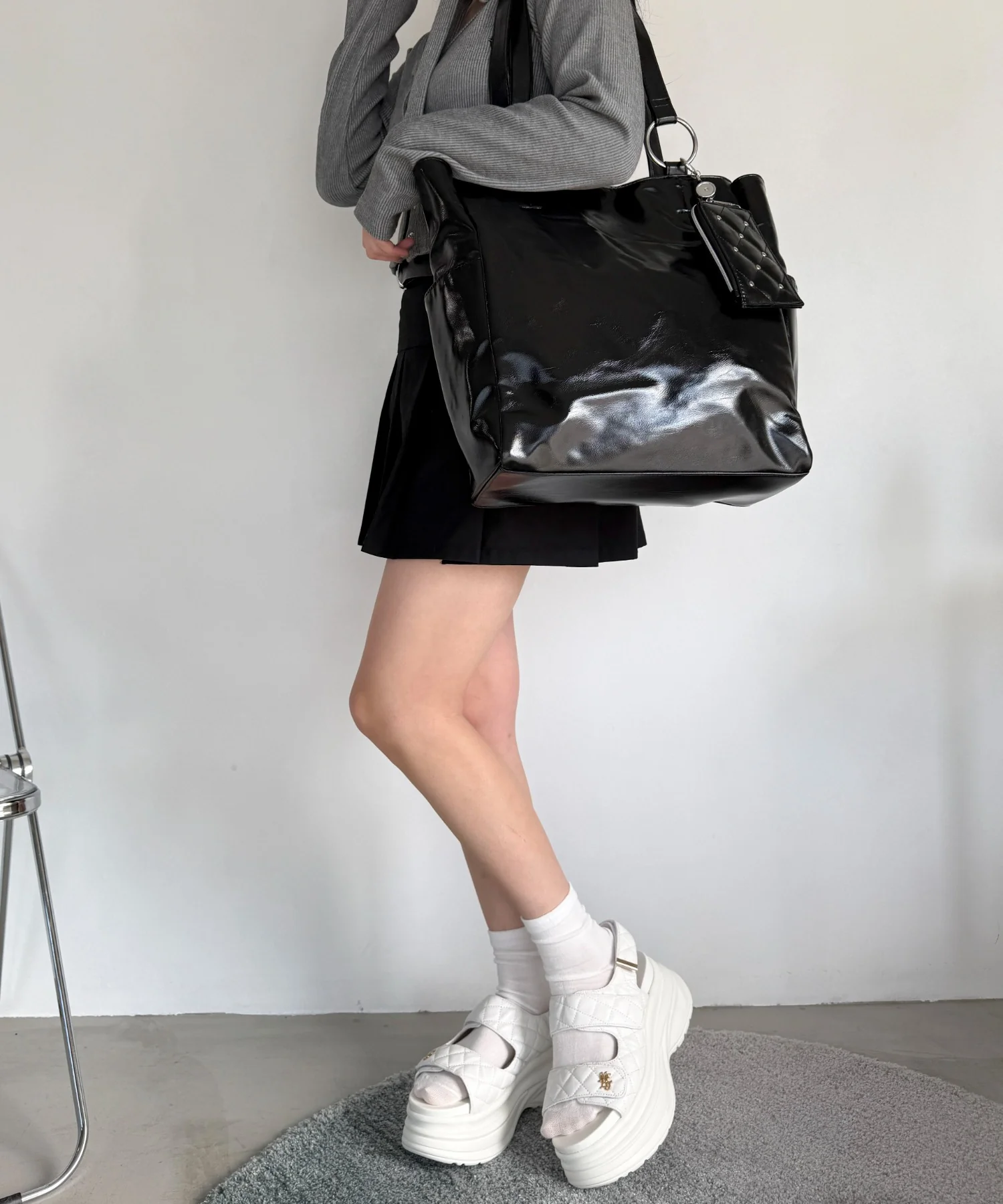 厚底キルティングサンダル - Image 3