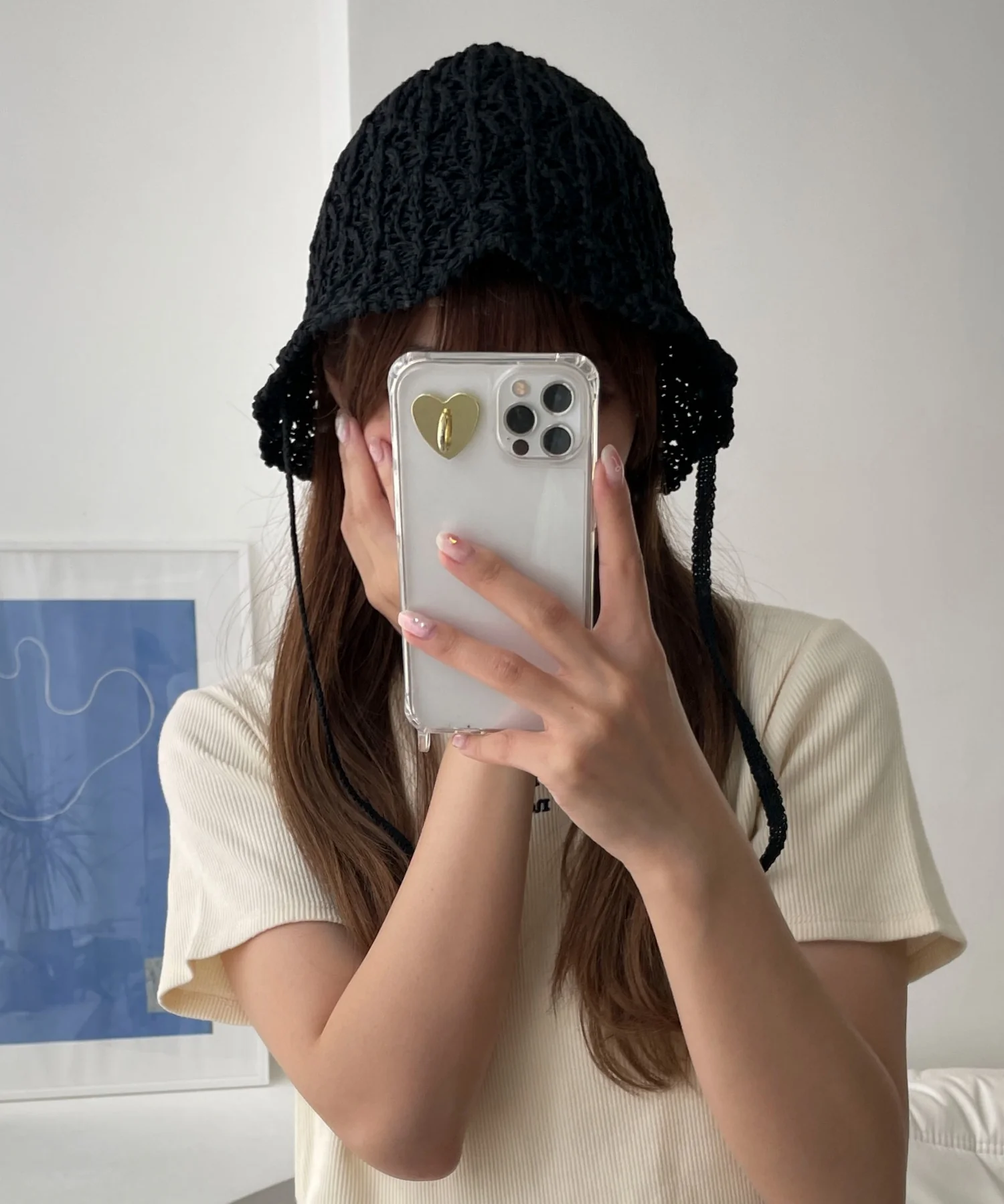 紐付きクロシェ編みハット - Image 2