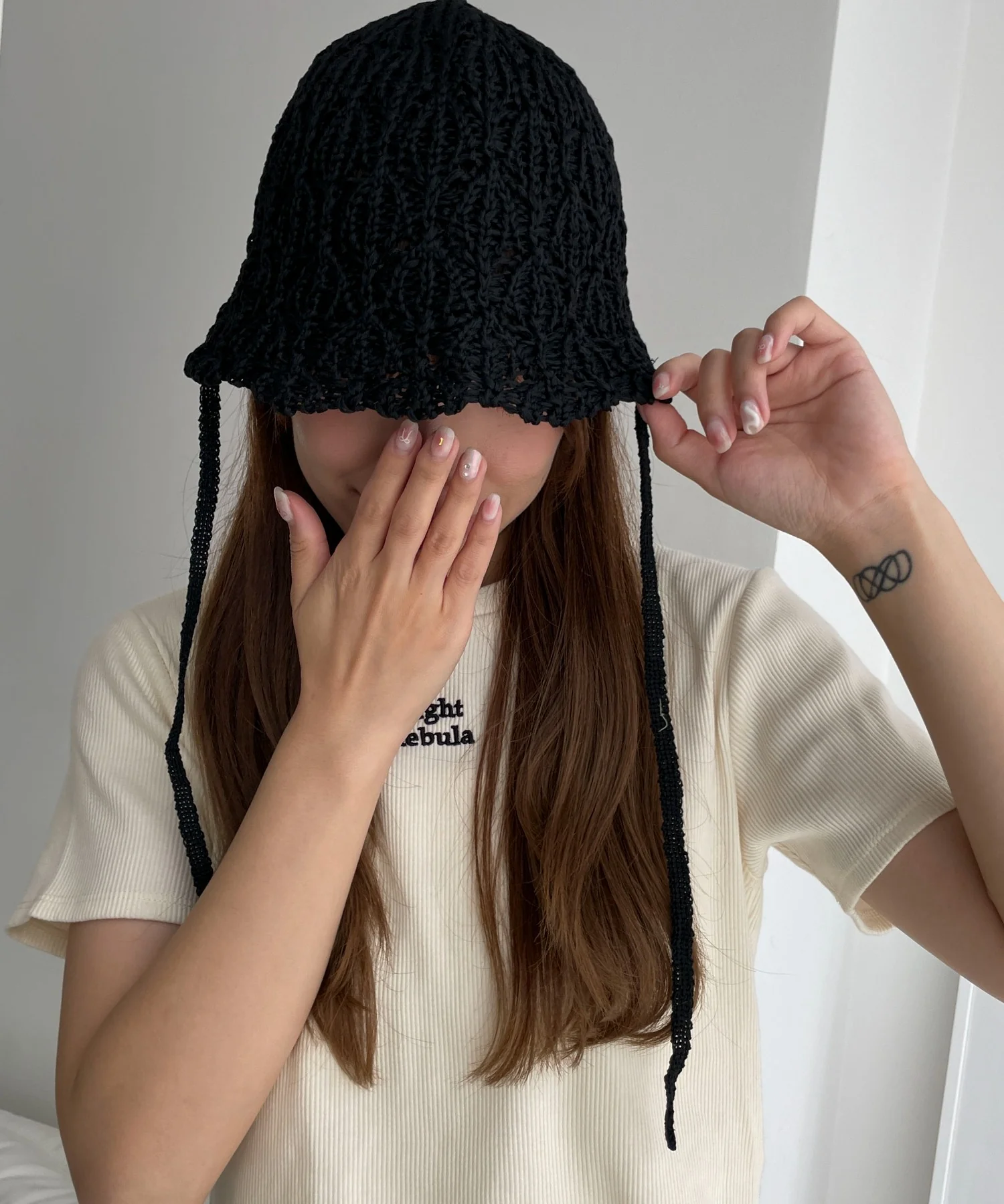 紐付きクロシェ編みハット - Image 4