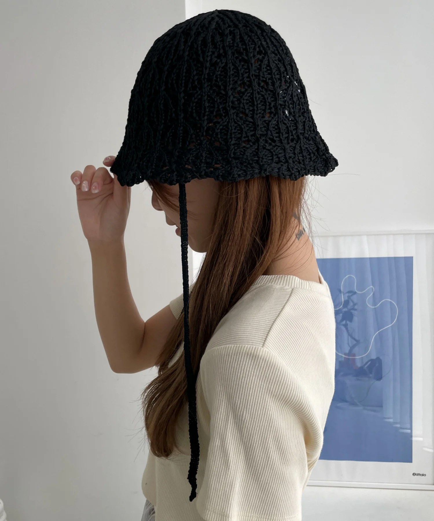 紐付きクロシェ編みハット - Image 5