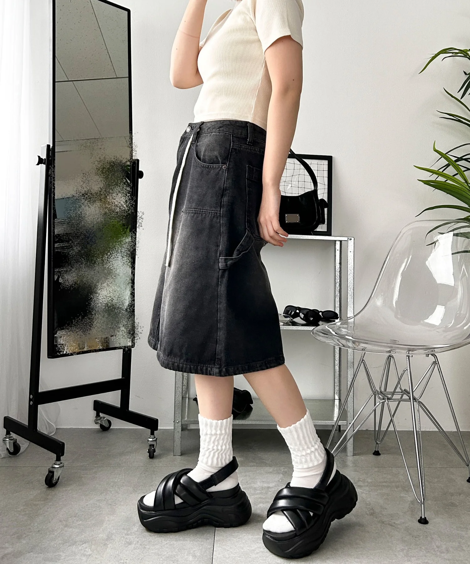 パテッドクロス厚底サンダル - Image 16