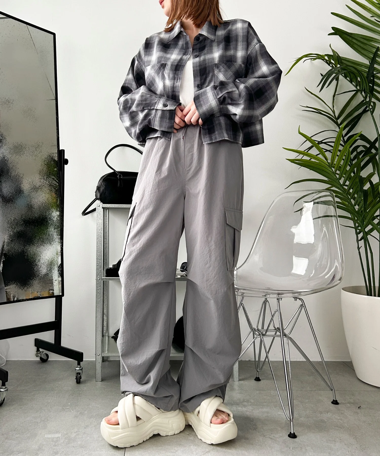 パテッドクロス厚底サンダル - Image 4