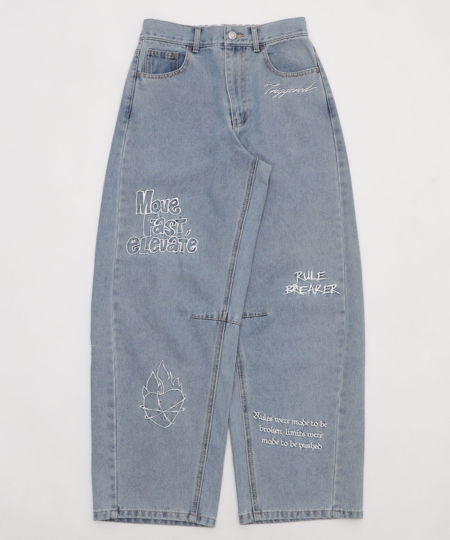 刺繍ロゴバレルレッグパンツ - Image 19