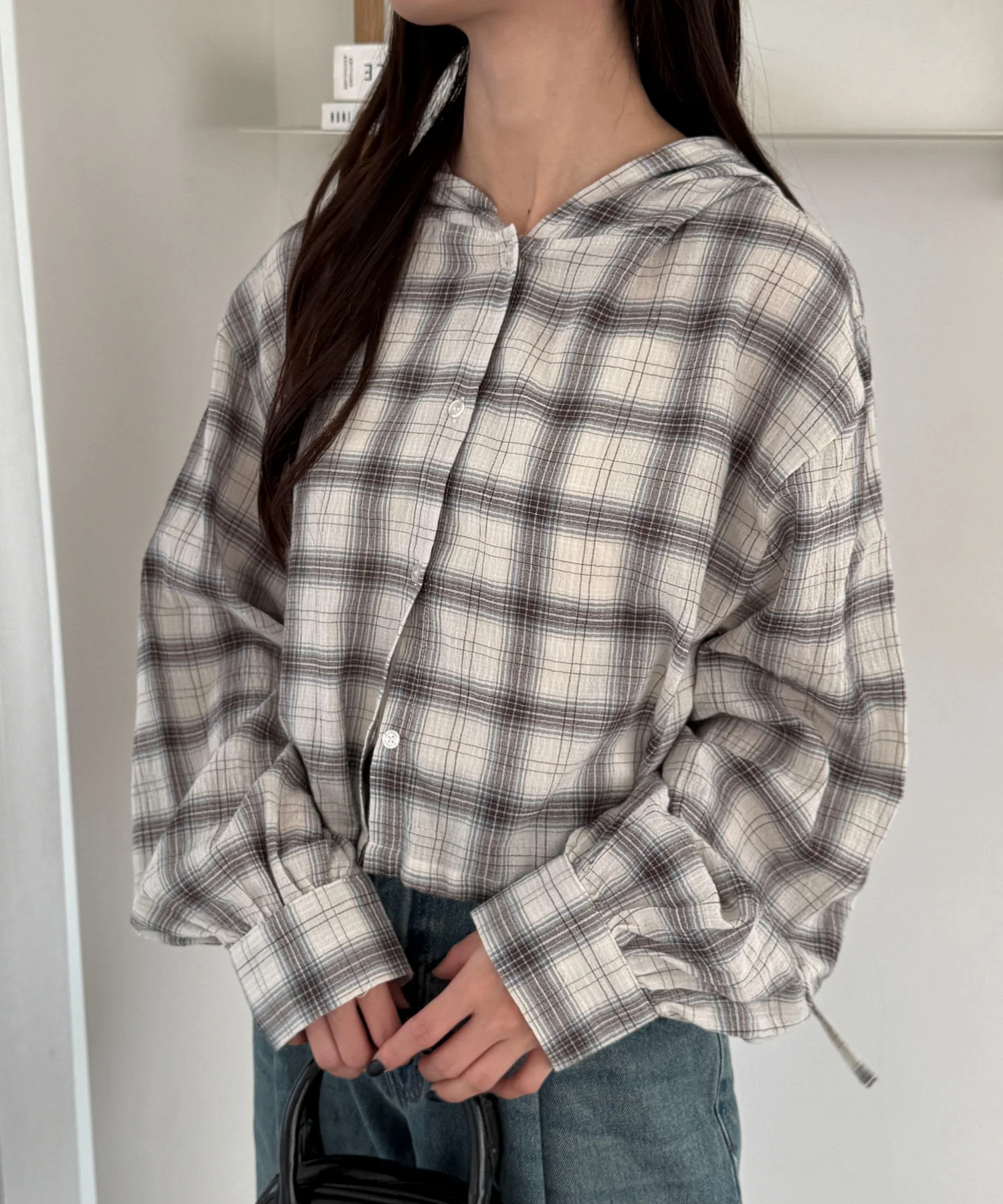 チェックショートフードシャツ - Image 15
