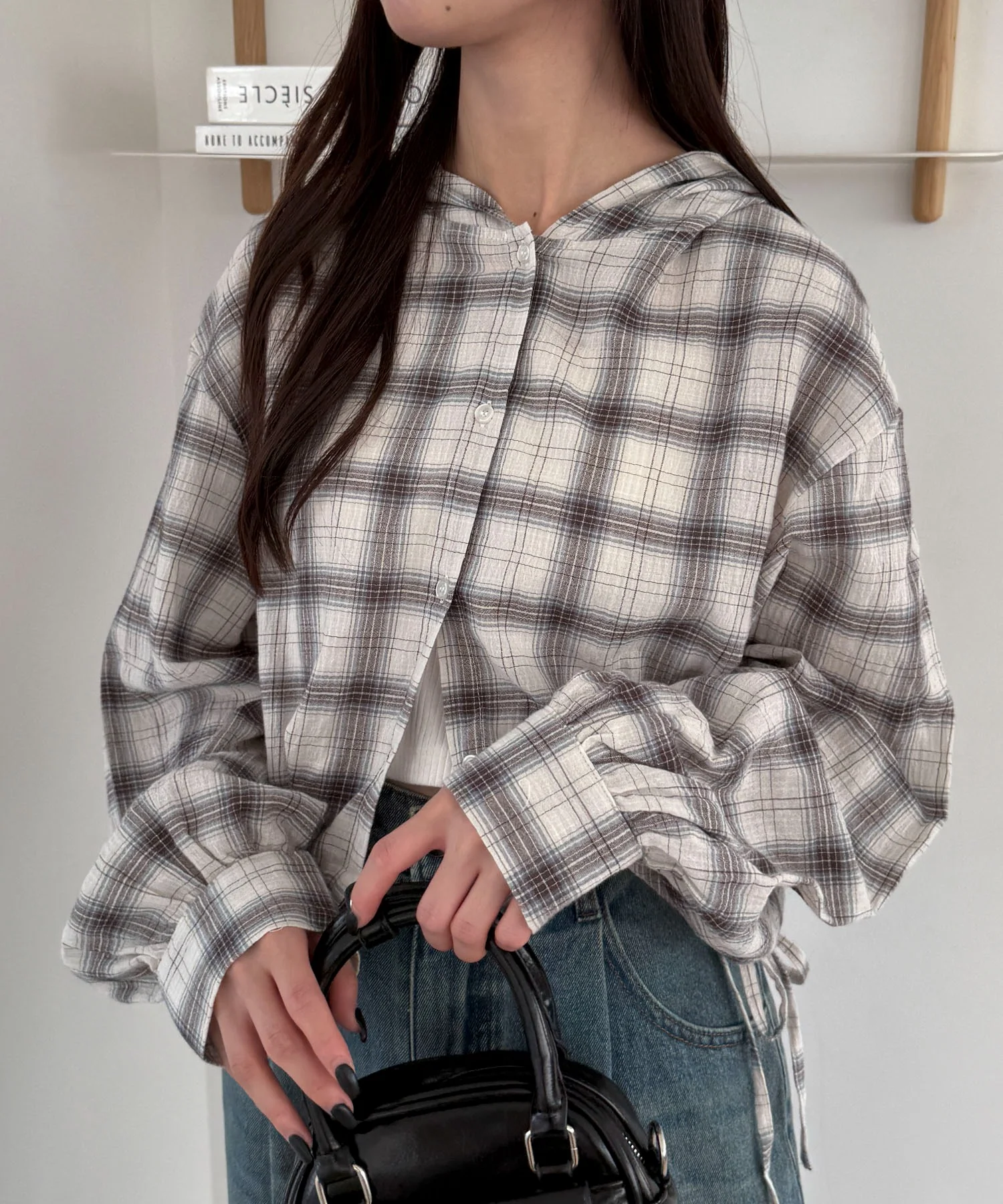 チェックショートフードシャツ - Image 16