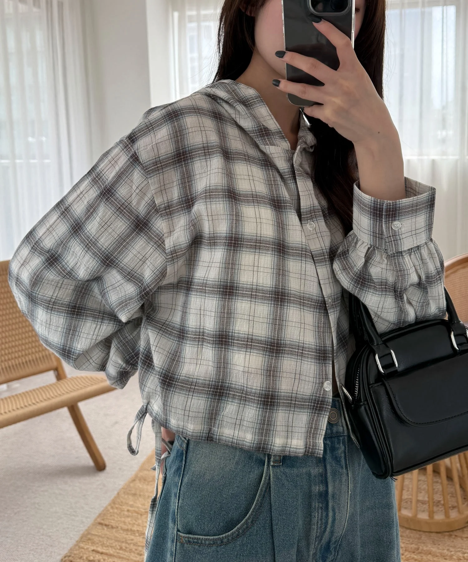 チェックショートフードシャツ - Image 20