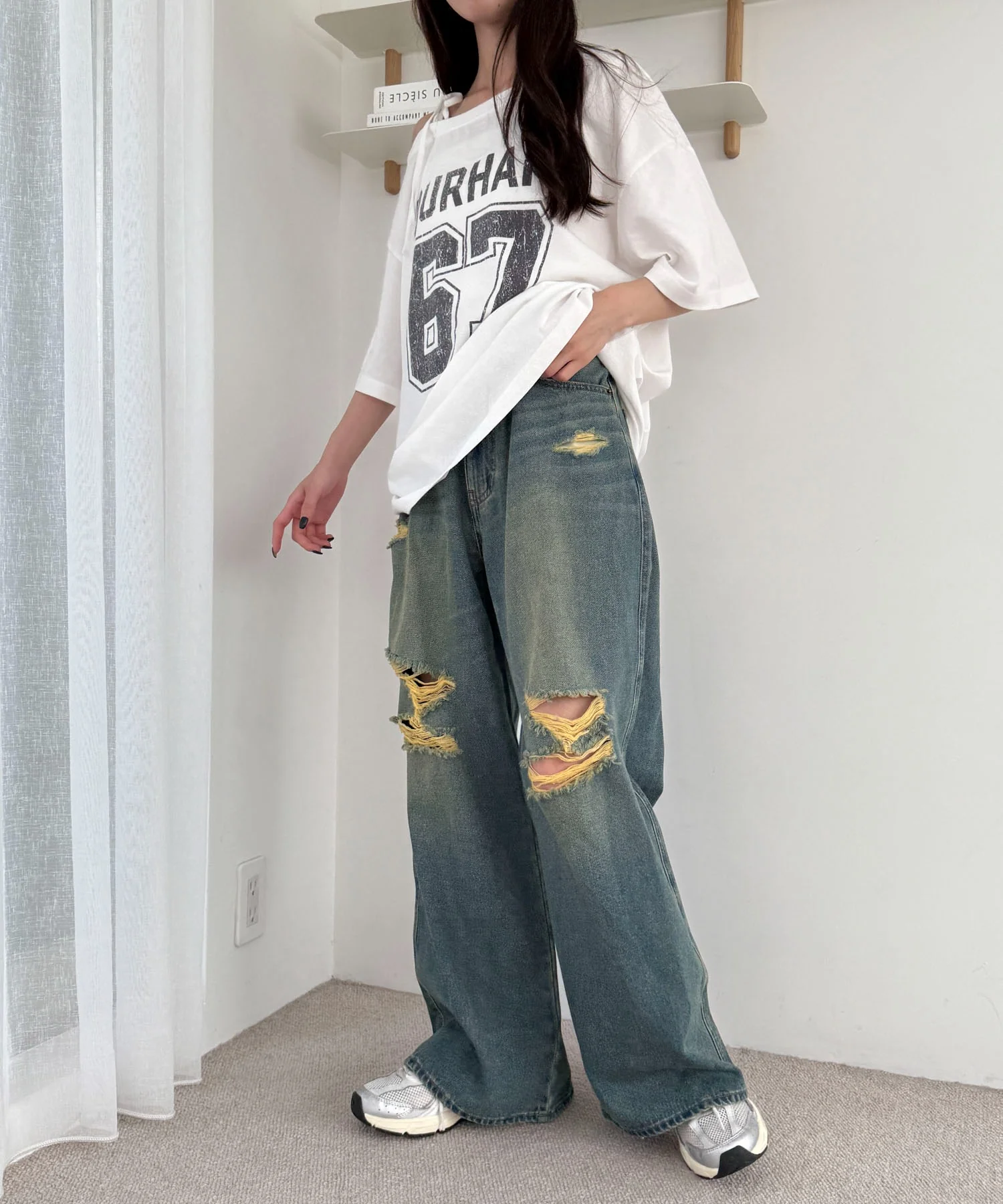 ダメージワイドデニムパンツ - Image 14