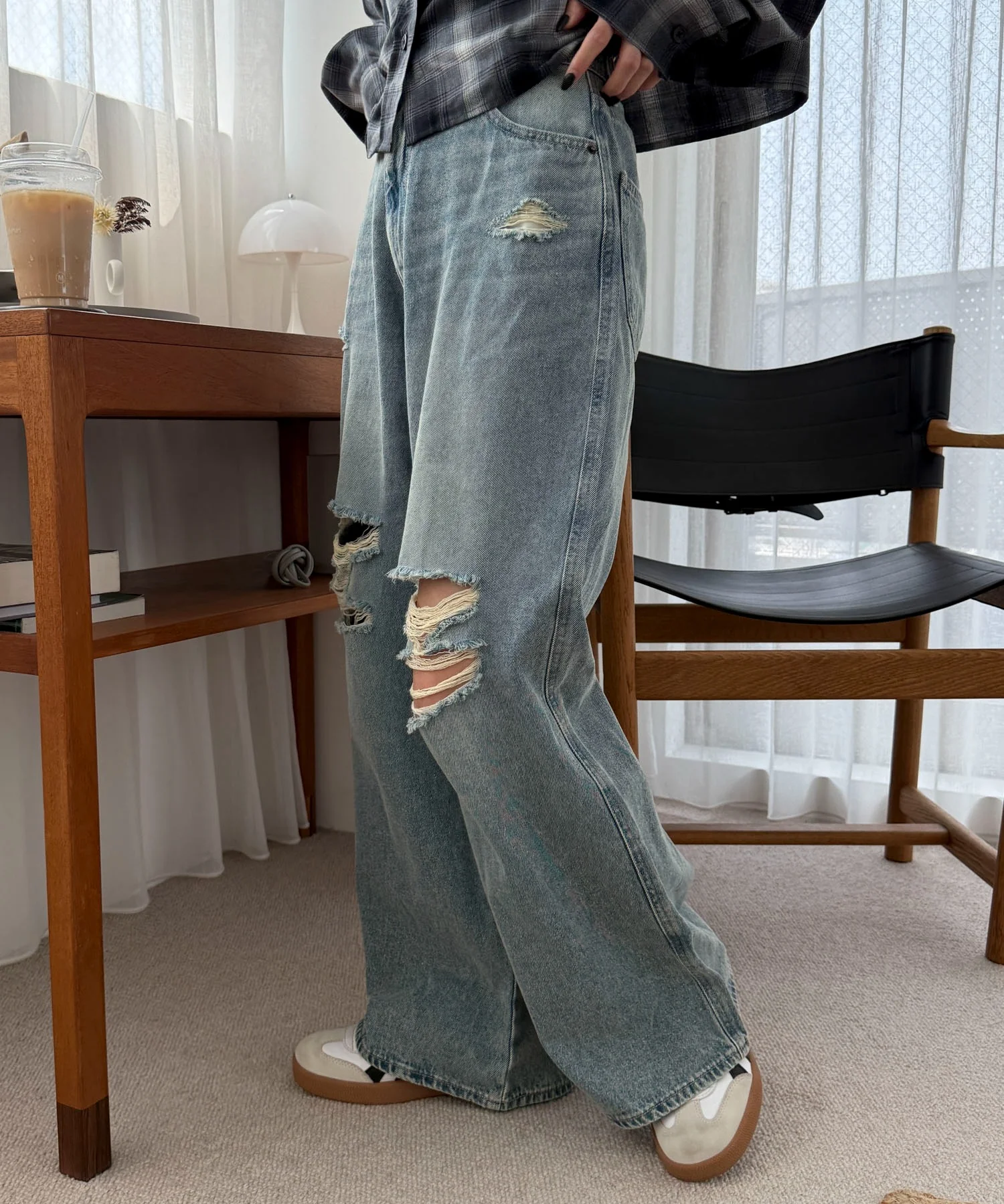 ダメージワイドデニムパンツ - Image 6