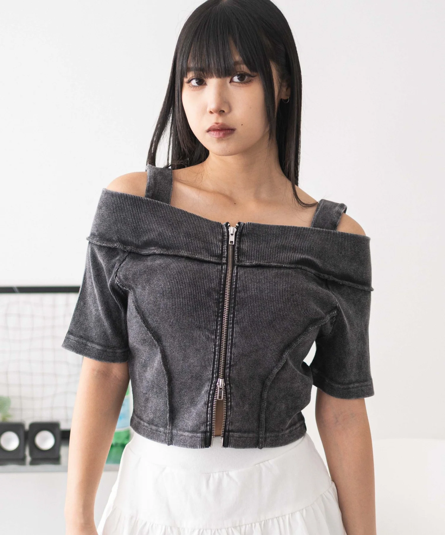 オフショルWジップトップス - Image 12