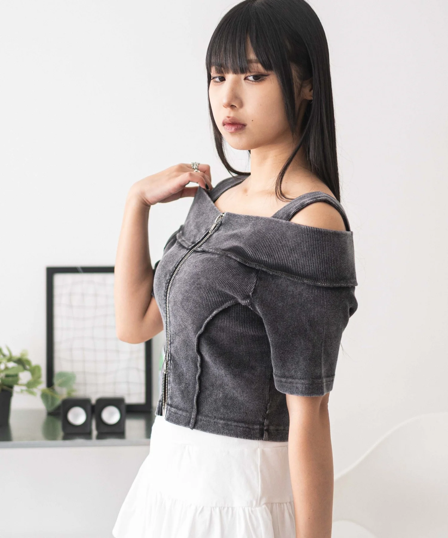 オフショルWジップトップス - Image 13