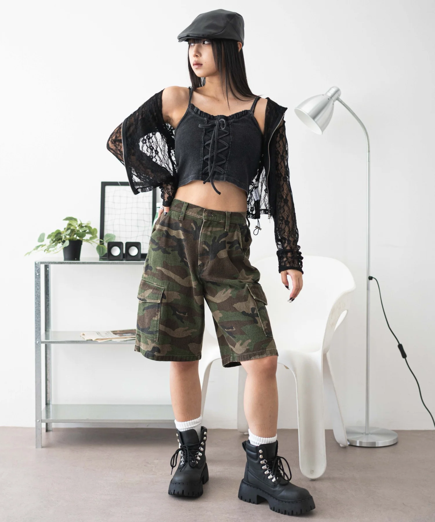 レースアップデザインキャミ - Image 4