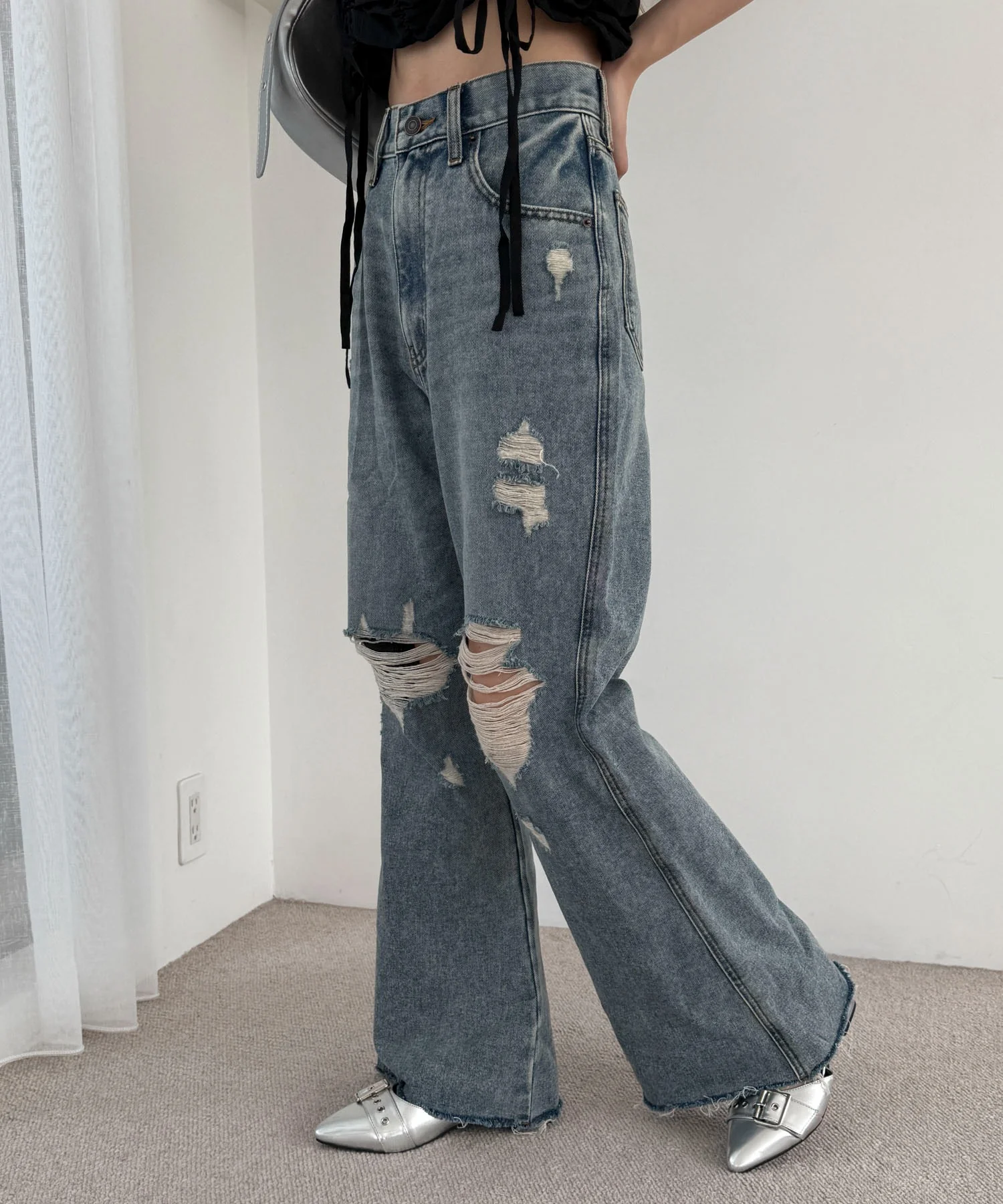 ダメージフレアデニムパンツ - Image 13