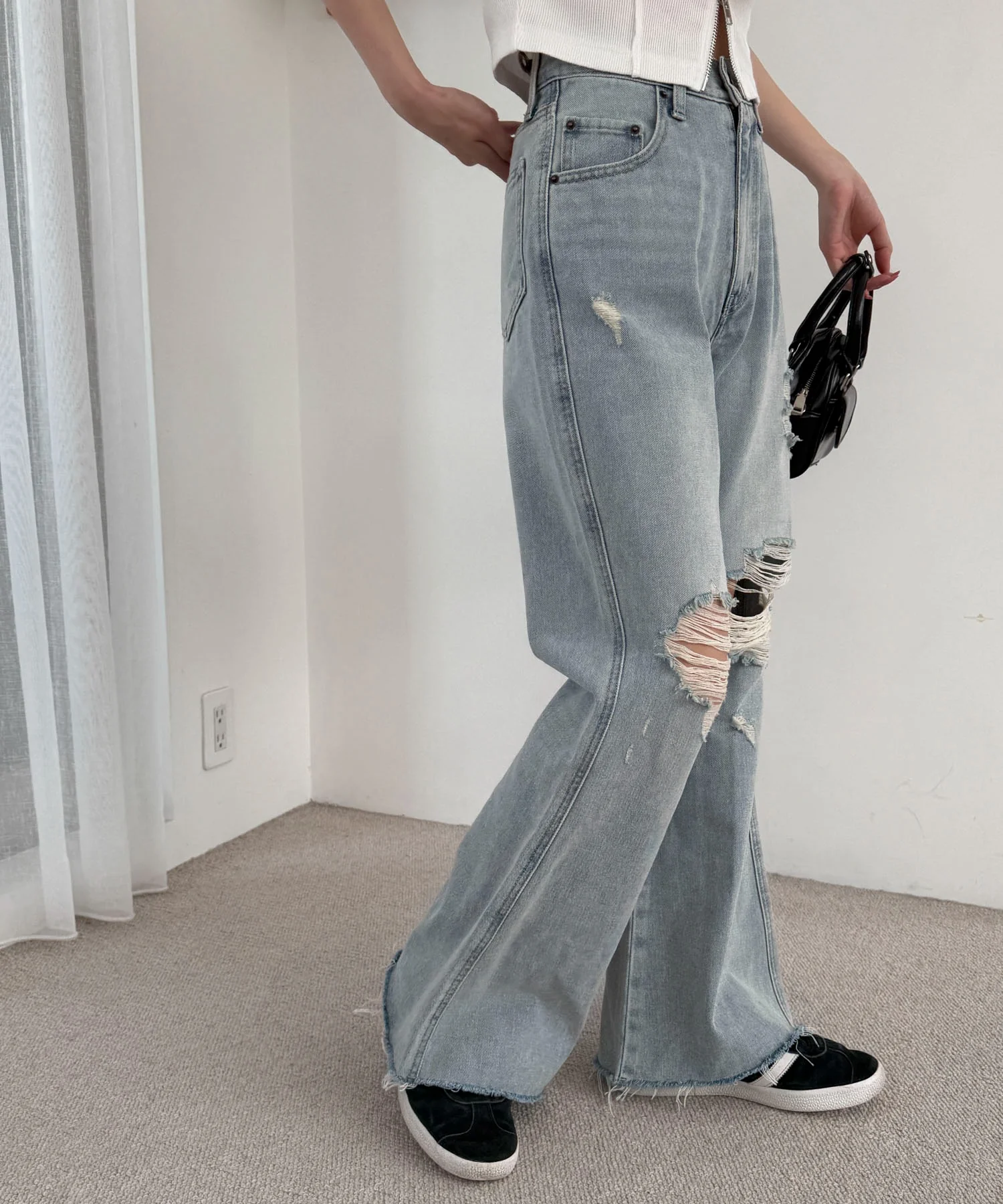 ダメージフレアデニムパンツ - Image 6