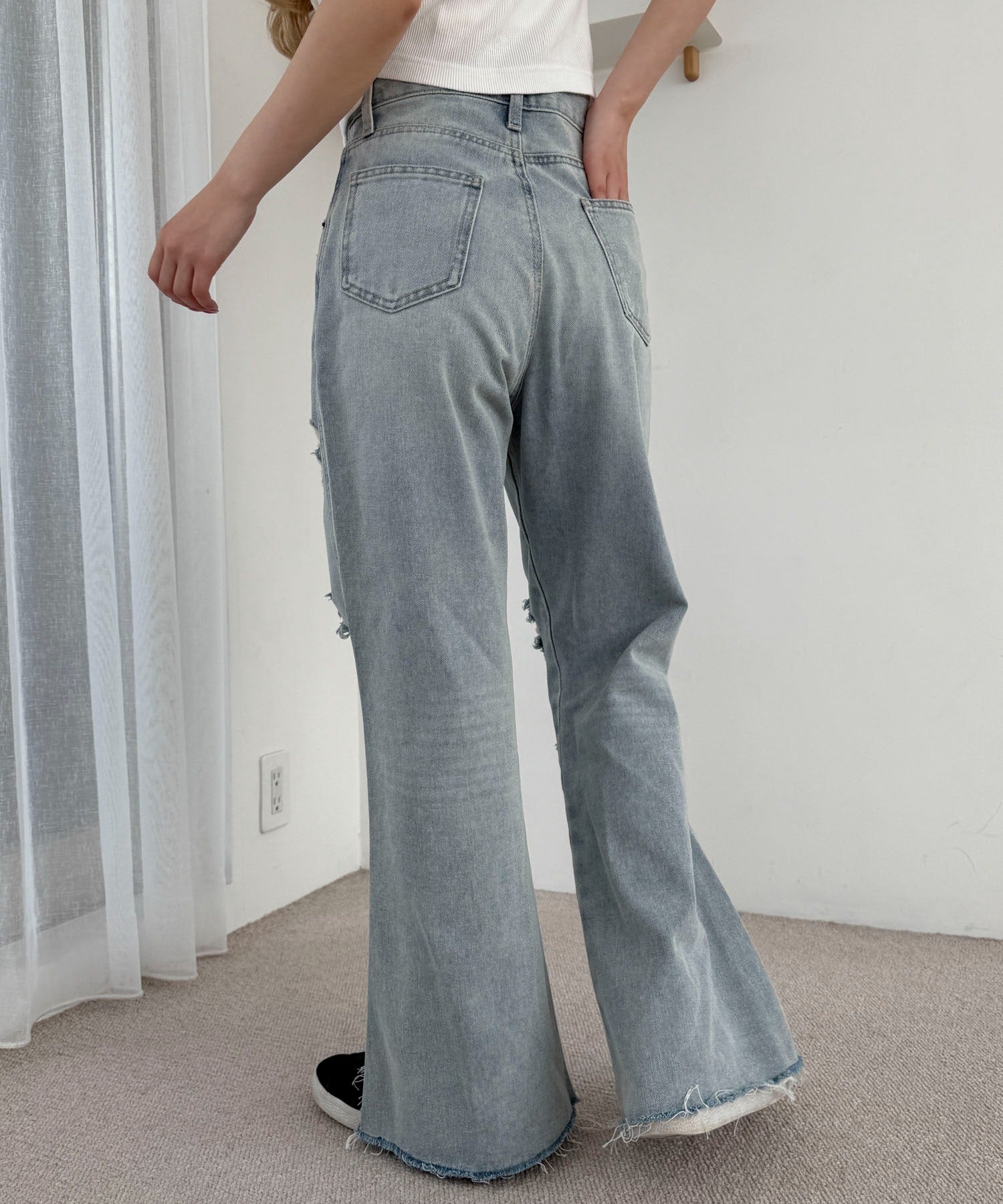 ダメージフレアデニムパンツ - Image 8
