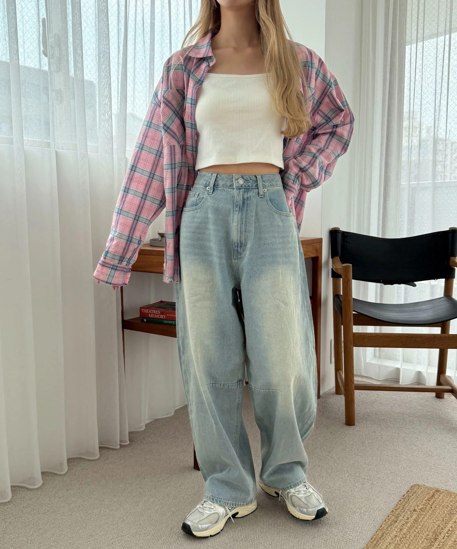 サマーデニムバレルレッグパンツ - Image 3