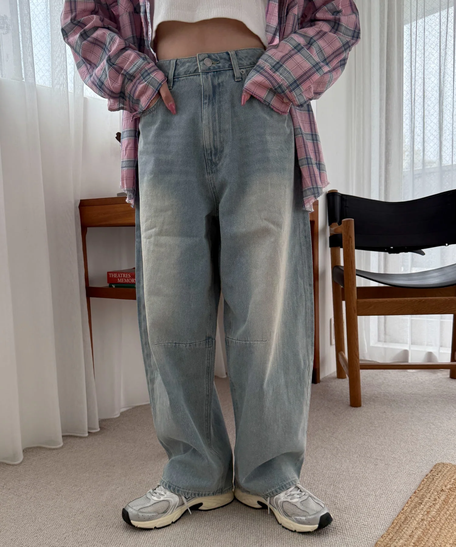 サマーデニムバレルレッグパンツ - Image 5