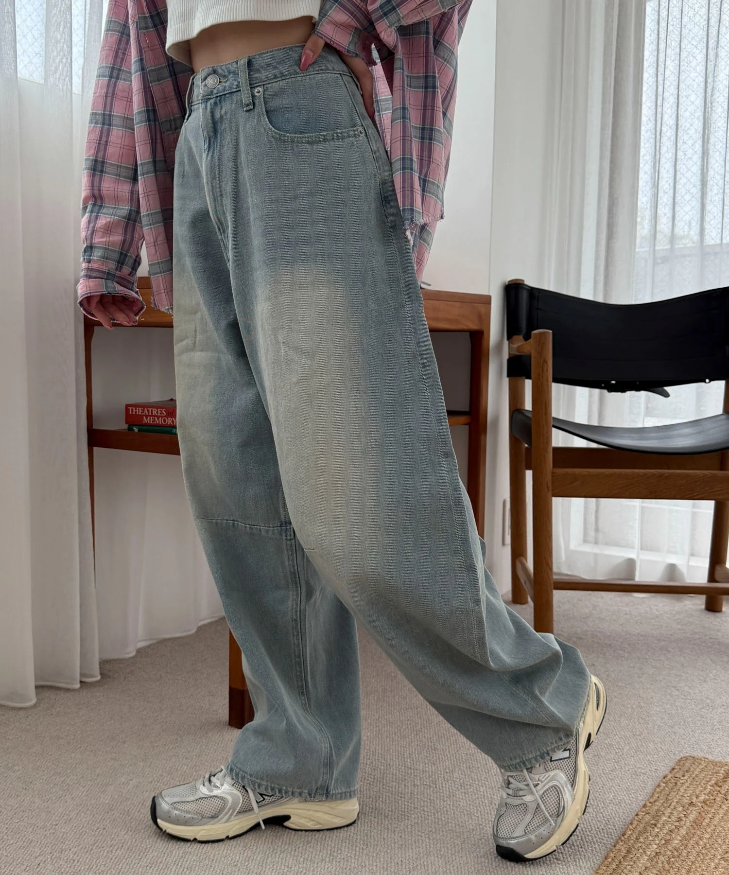 サマーデニムバレルレッグパンツ - Image 6