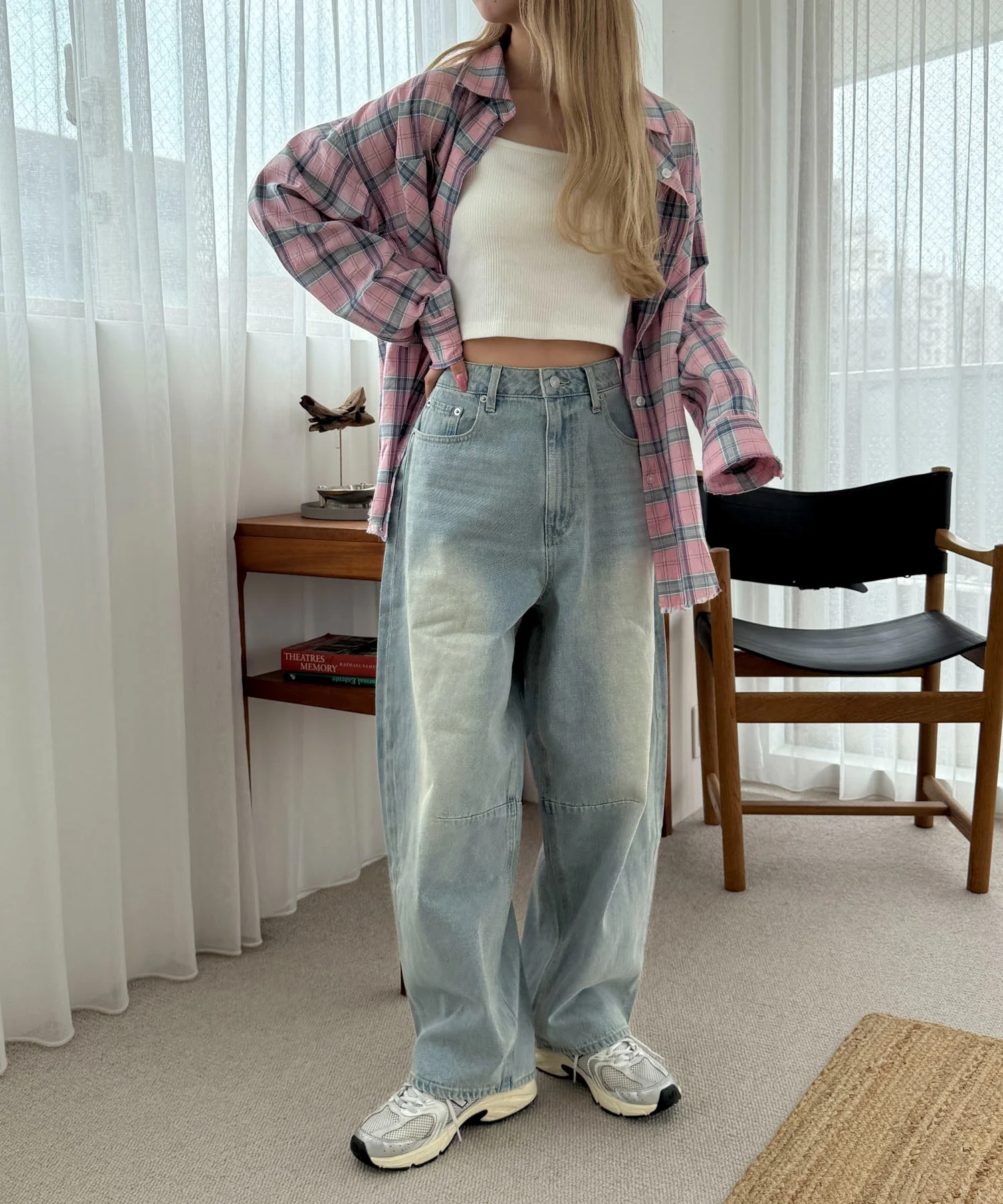 サマーデニムバレルレッグパンツ - Image 9