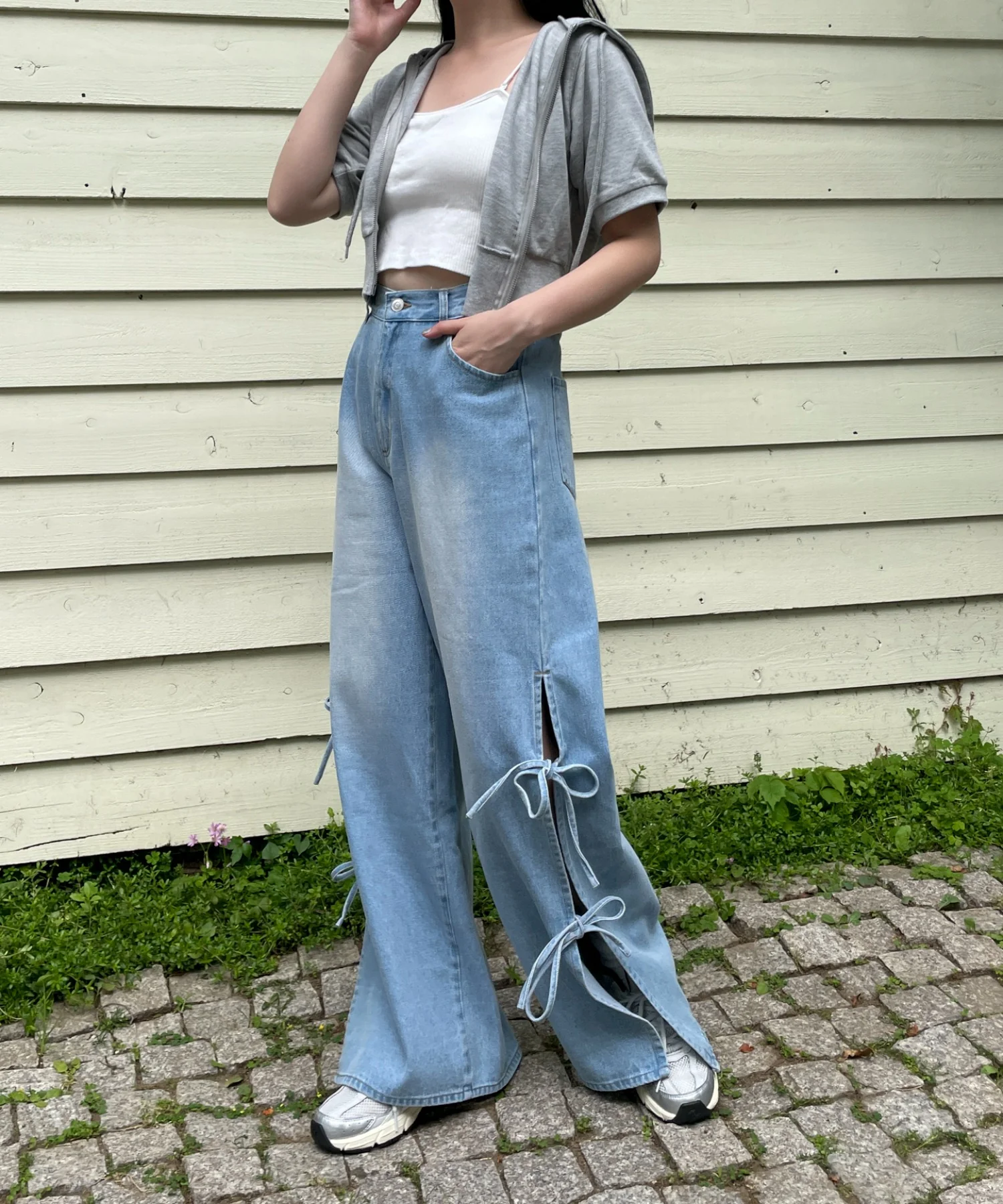 サマーデニムサイドリボンパンツ - Image 3