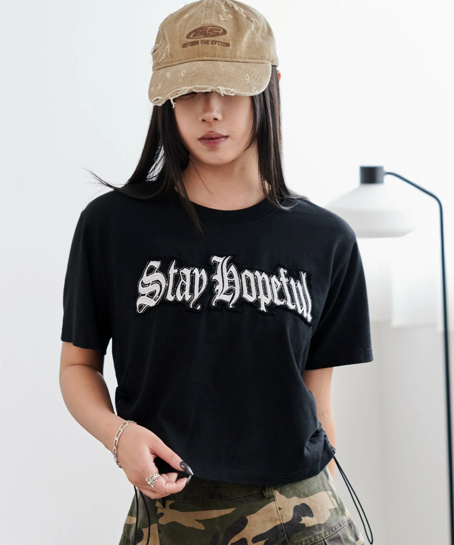 グラフィックサイドドロストショートT - Image 8