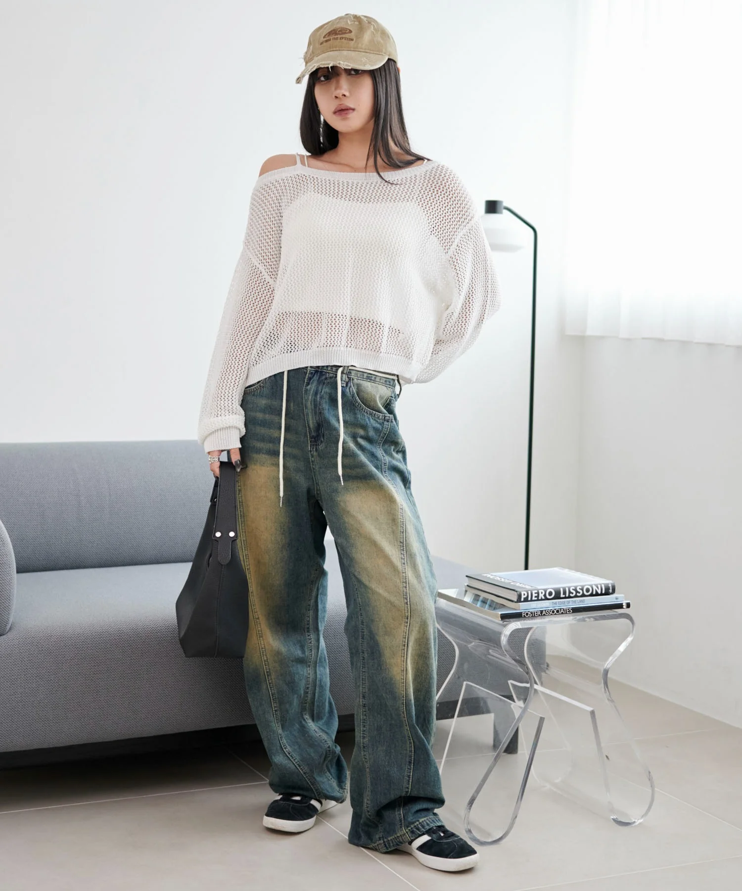 2WAYオフショルメッシュニット - Image 4