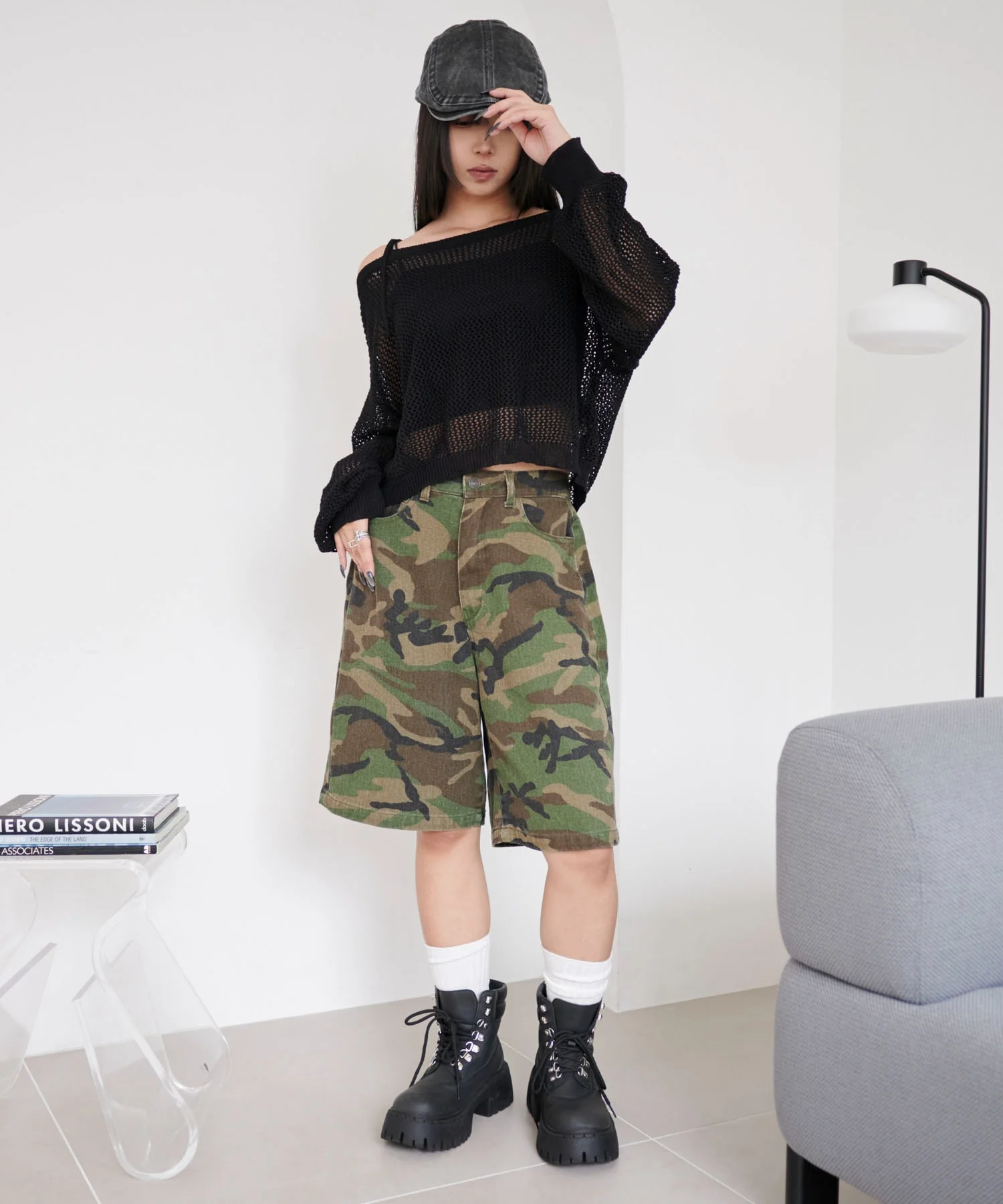 2WAYオフショルメッシュニット - Image 6