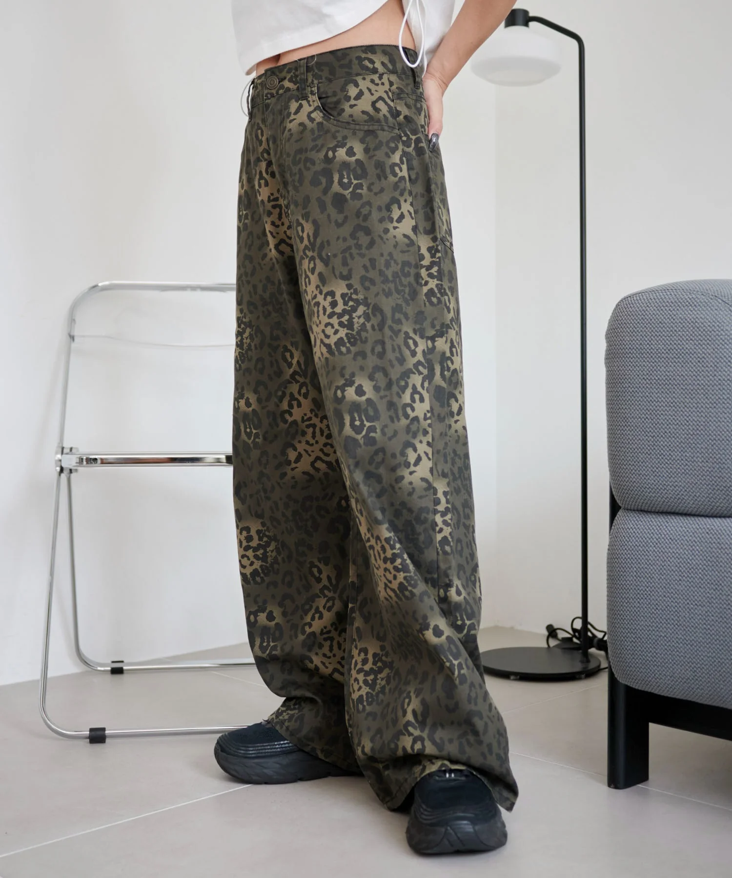 レオパードワイドストレートパンツ - Image 7