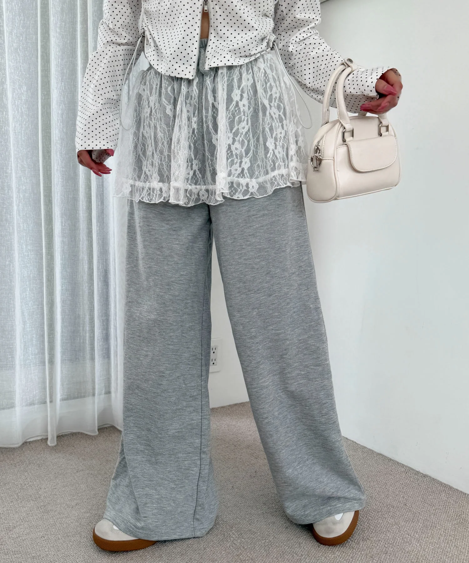 レースレイヤードスウェットパンツ - Image 6
