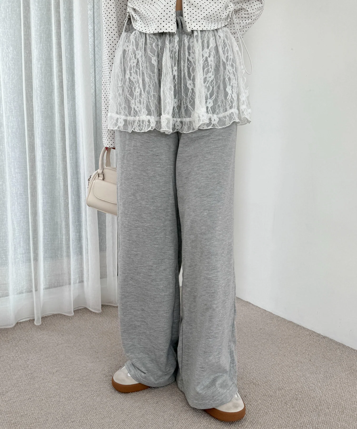 レースレイヤードスウェットパンツ - Image 7