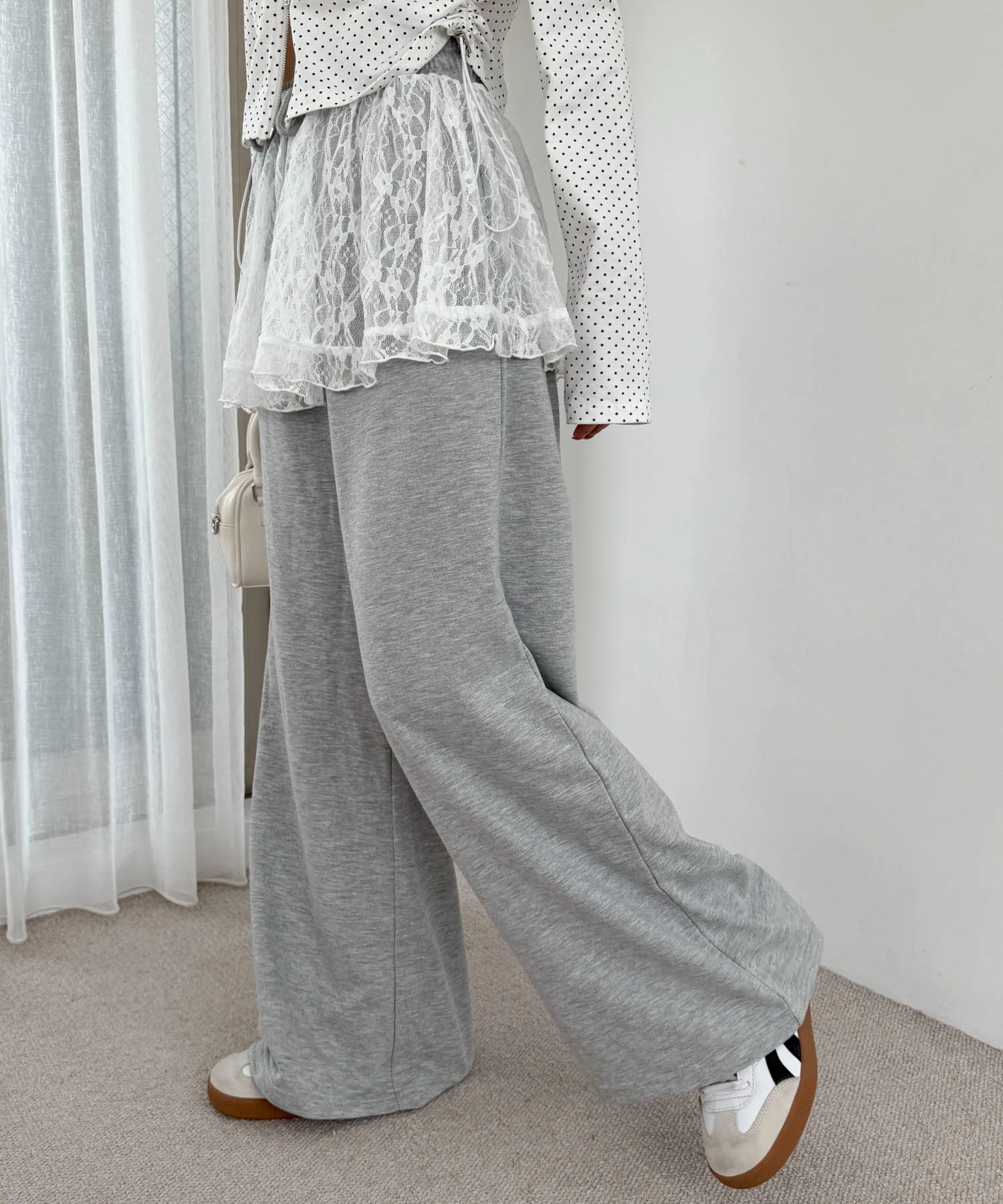 レースレイヤードスウェットパンツ - Image 8