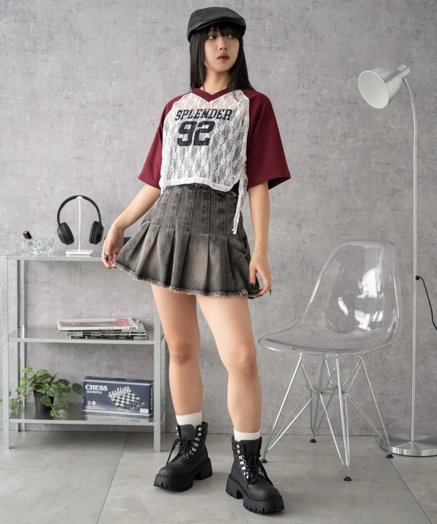 ラグランレースサイドドロストショートT - Image 11