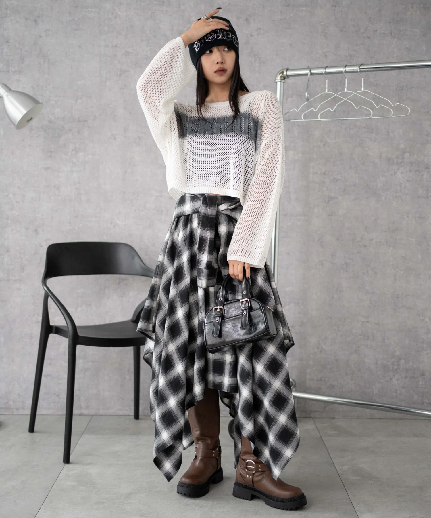 スプレーロゴジャガードメッシュニット - Image 3