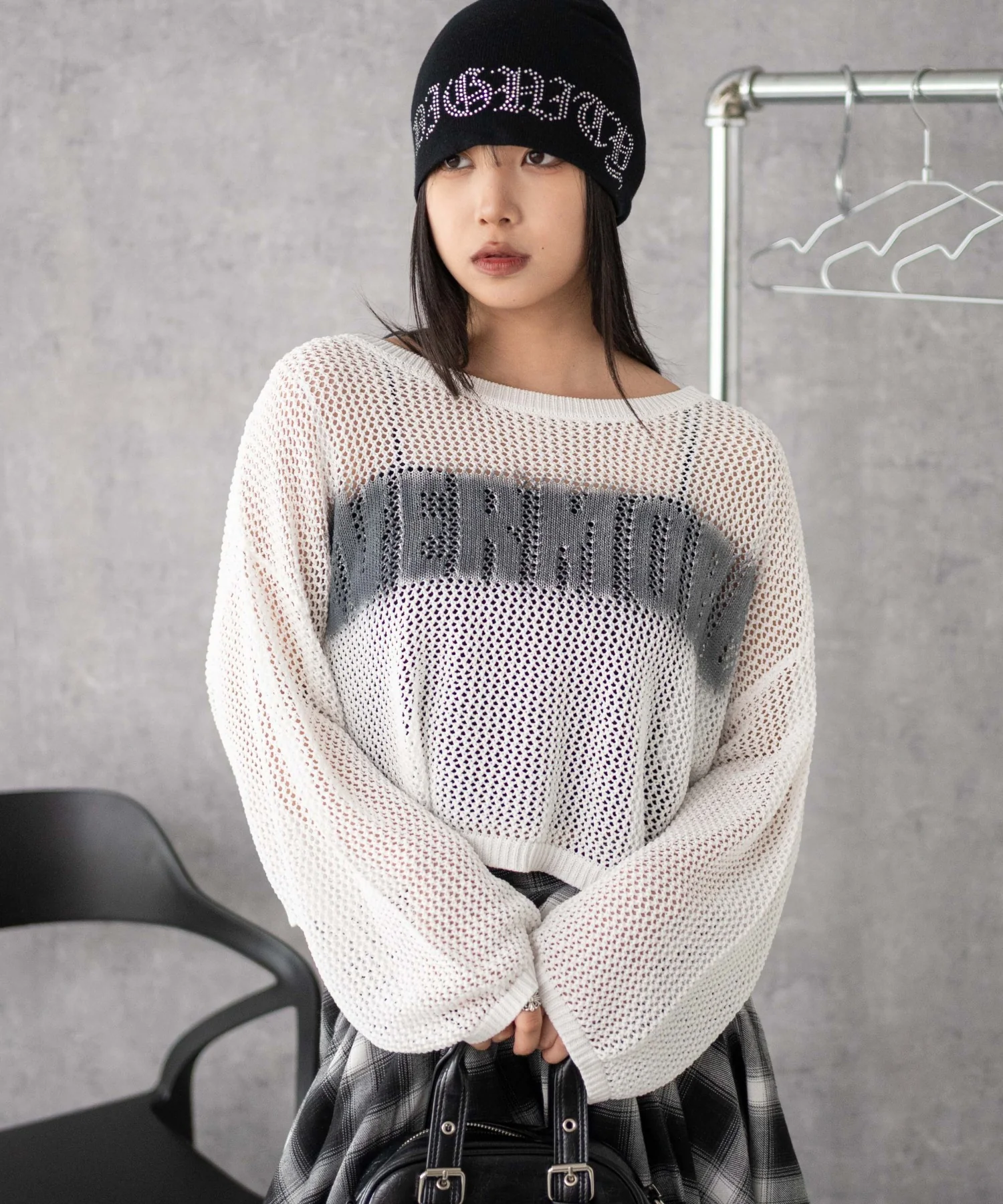 スプレーロゴジャガードメッシュニット - Image 8