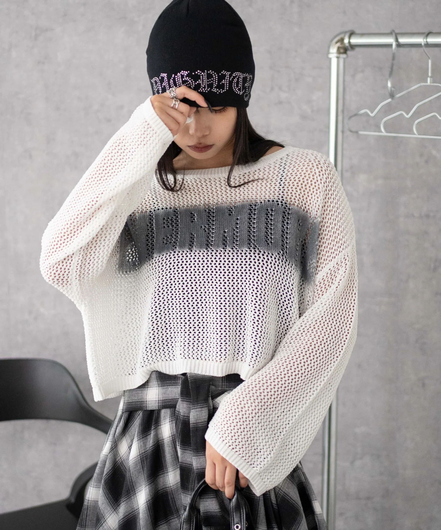 スプレーロゴジャガードメッシュニット - Image 9