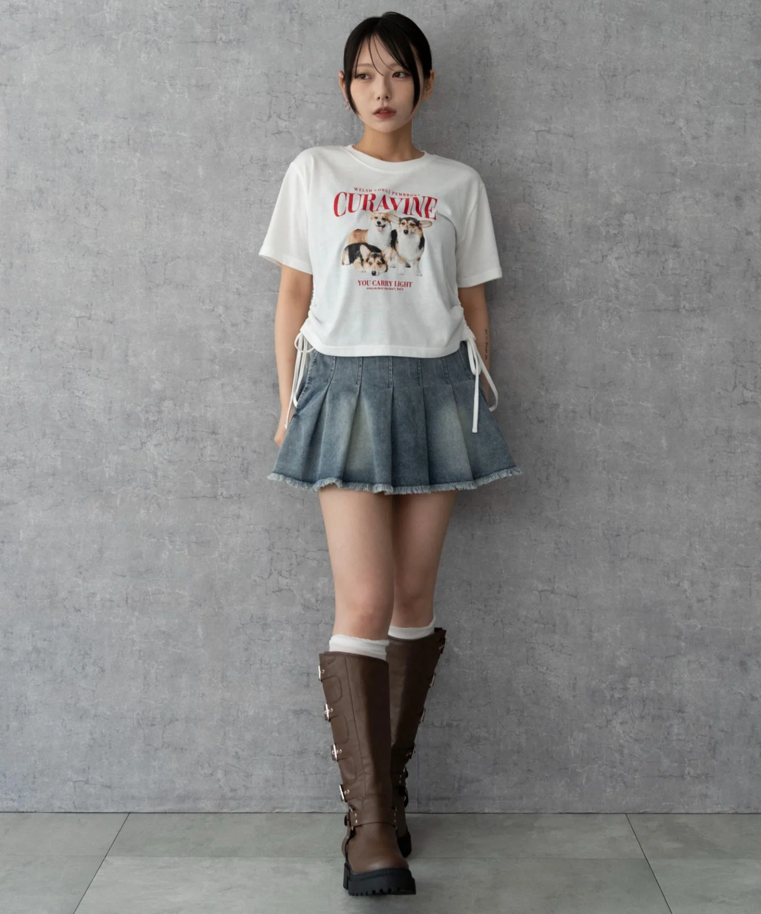 グラフィックショートサイドリボンドロストT - Image 55