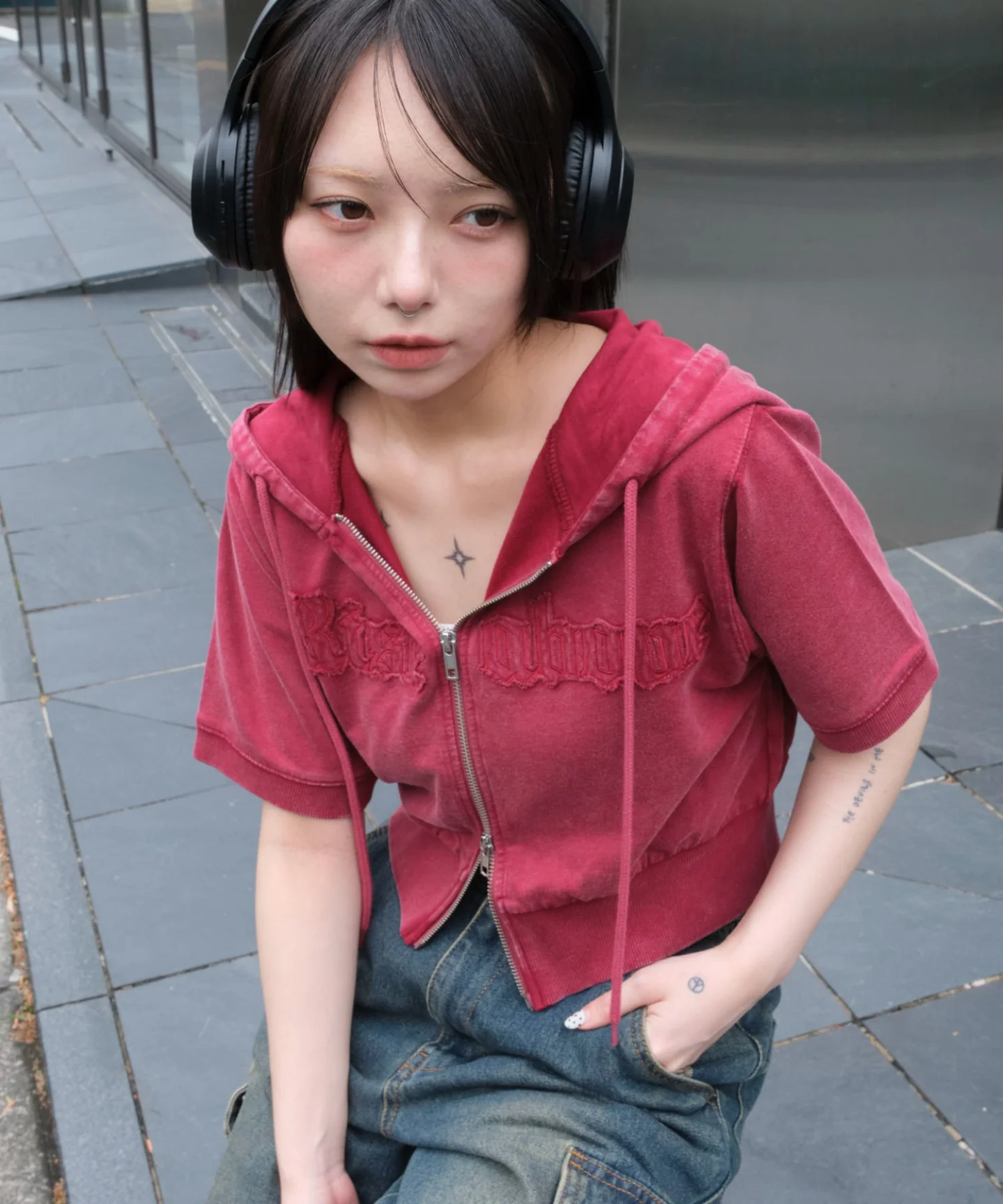 ヴィンテージウォッシュロゴ半袖パーカー - Image 2