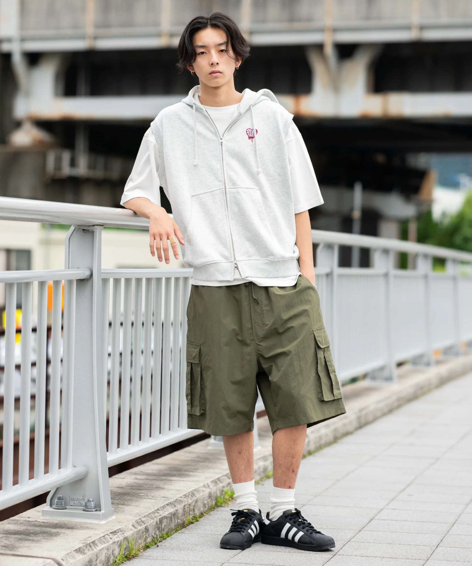 ワンポイントノースリジップパーカー - Image 5