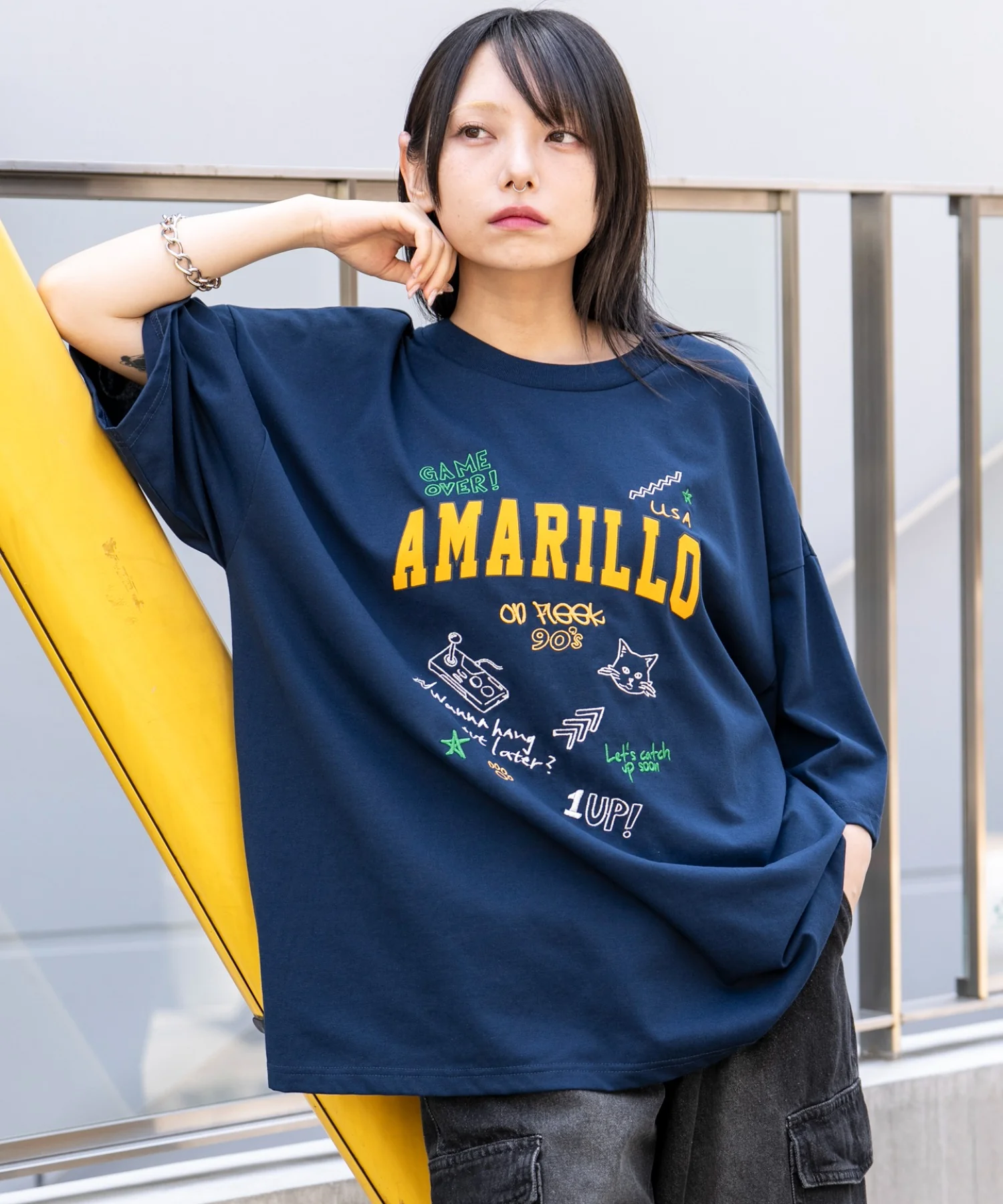 接触冷感フロッキープリントグラフィックT(SS) - Image 12