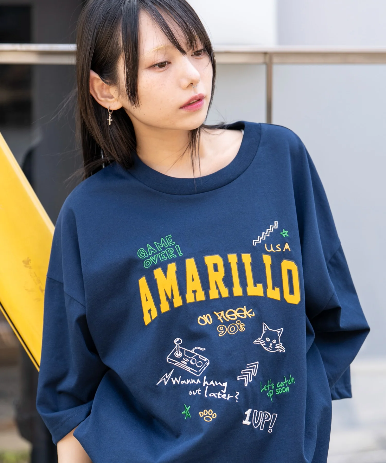 接触冷感フロッキープリントグラフィックT(SS) - Image 14
