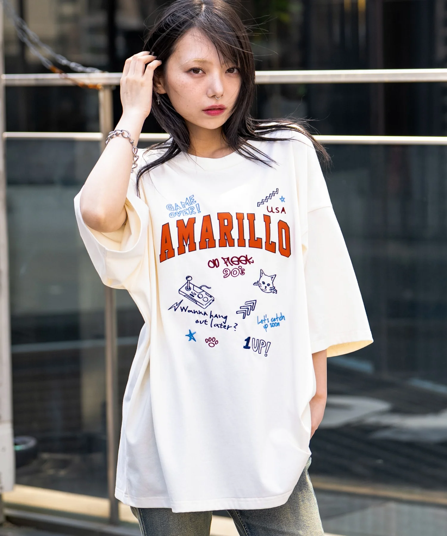 接触冷感フロッキープリントグラフィックT(SS) - Image 21