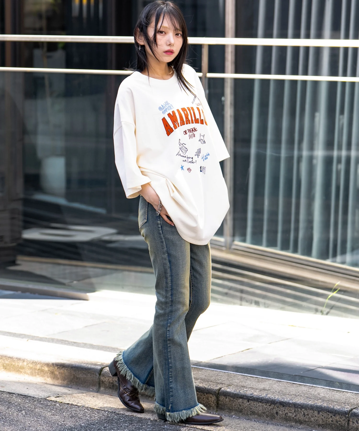 接触冷感フロッキープリントグラフィックT(SS) - Image 6