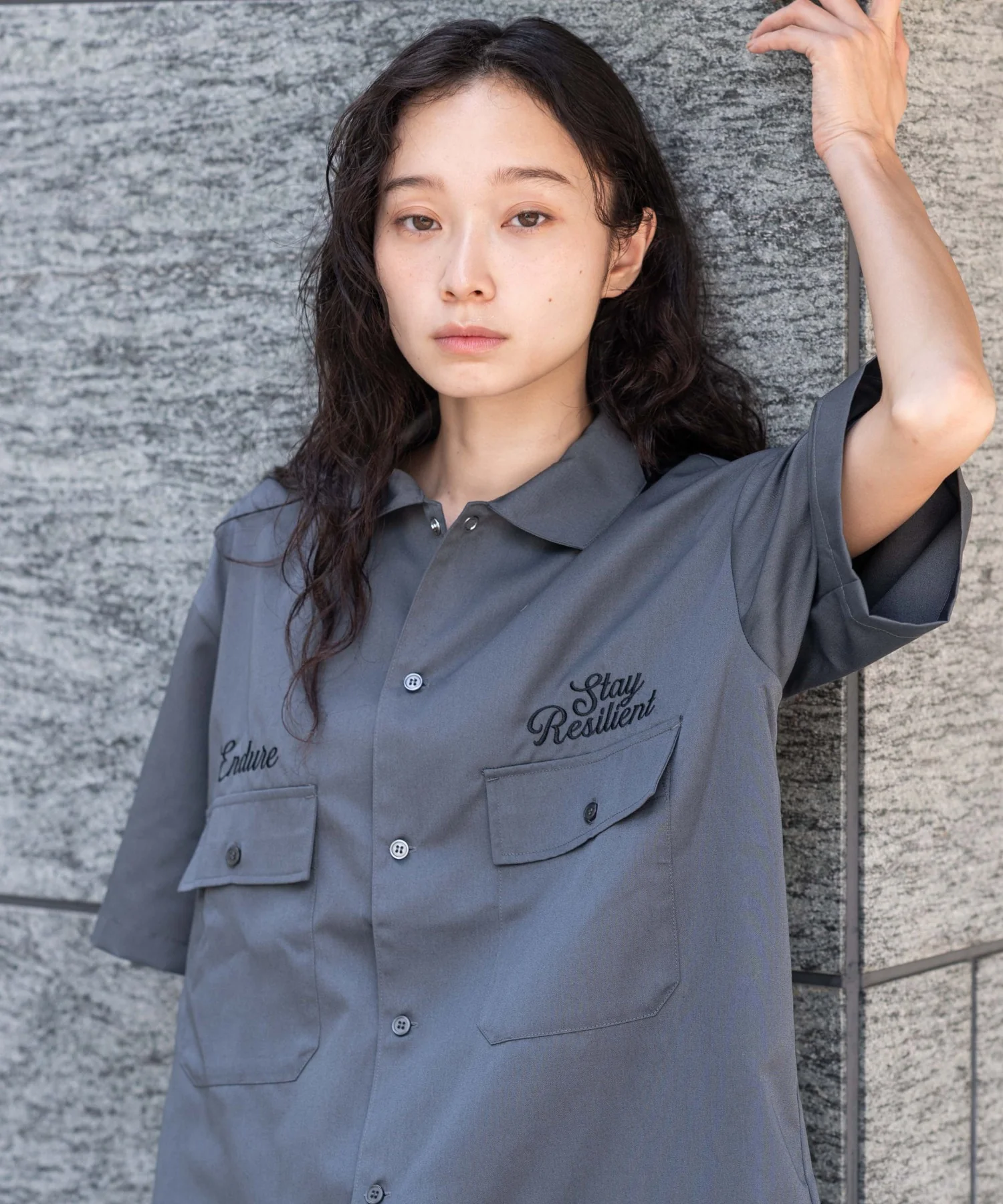 刺繍ロゴツイルワークシャツ - Image 29