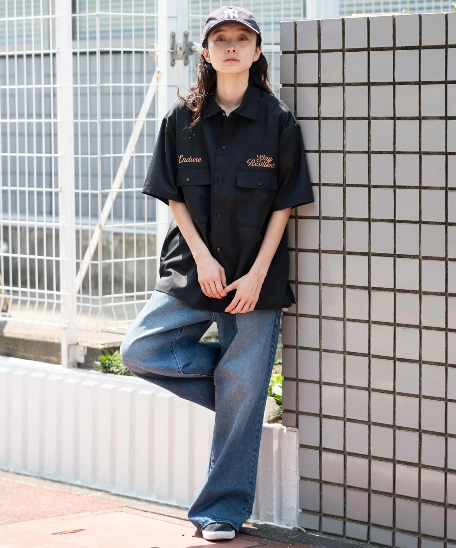 刺繍ロゴツイルワークシャツ - Image 4