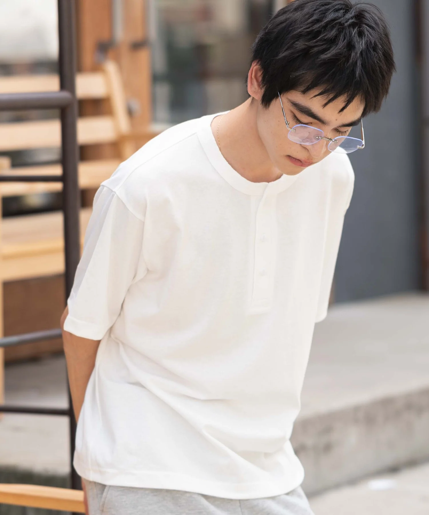 リラックスフィットヘンリーネックT（SS） - Image 12